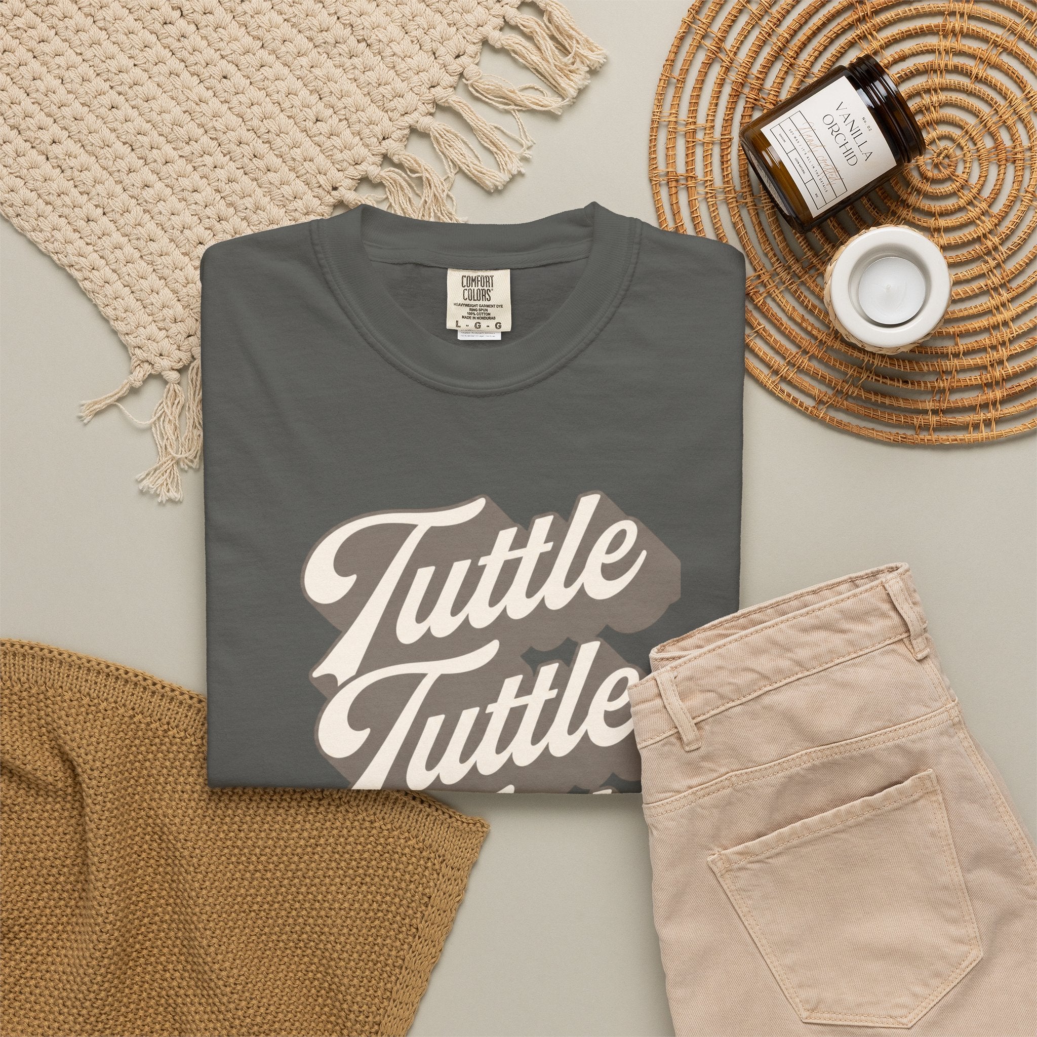 T-Shirt — Retro Script "Tuttle Tuttle Tuttle" Graphic Tee