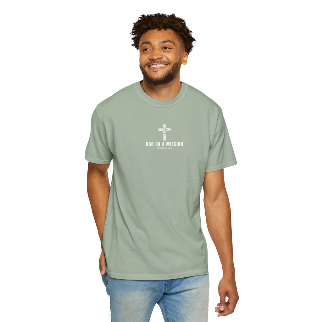 Dad on a Mission T-Shirt — Christian Cross Faith Tee for Fathers, Father’s Day Gift
