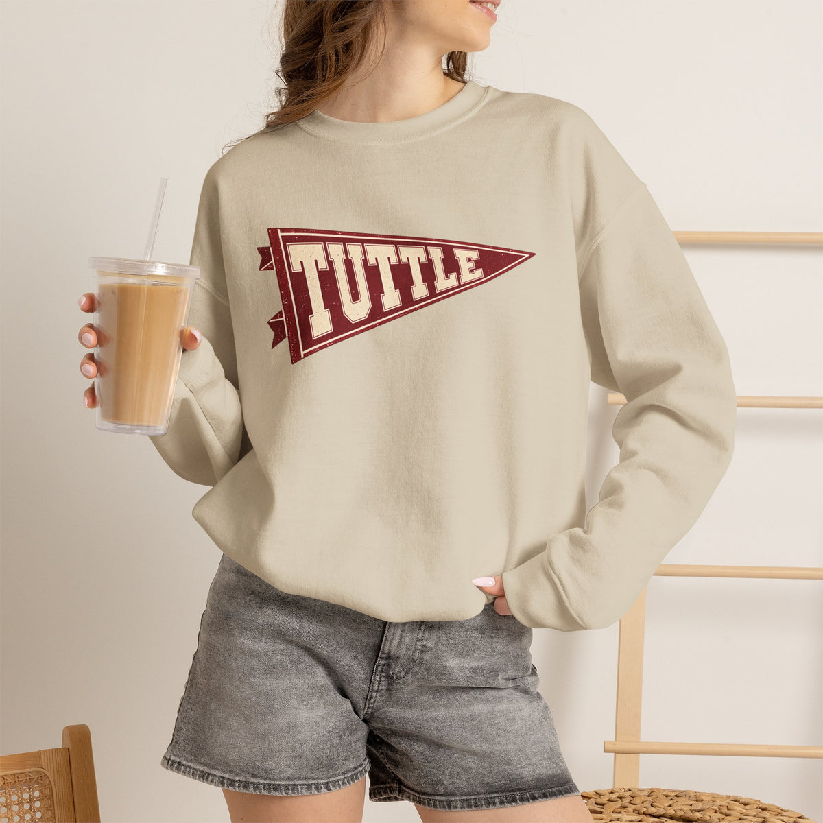 Tuttle Vintage Varsity Pennant Crewneck Sweatshirt