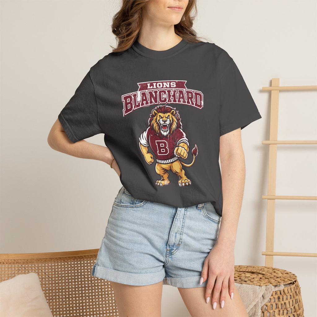 Blanchard Lions Mascot — Vintage School Spirit Tee
