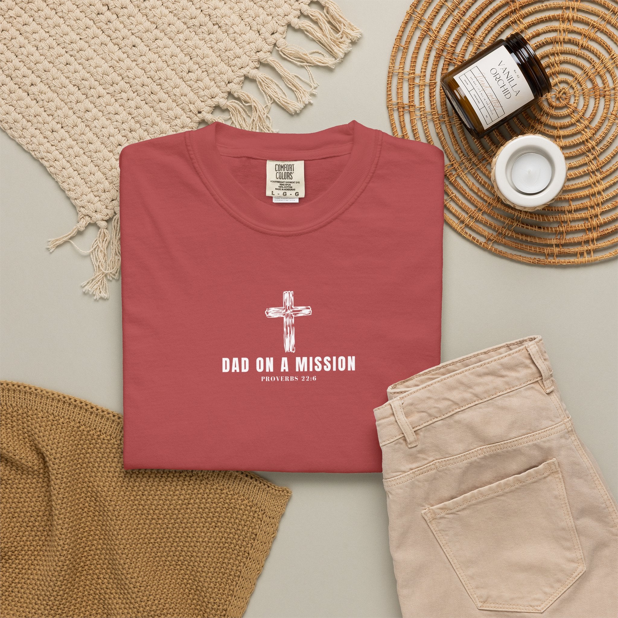 Dad on a Mission T-Shirt — Christian Cross Faith Tee for Fathers, Father’s Day Gift