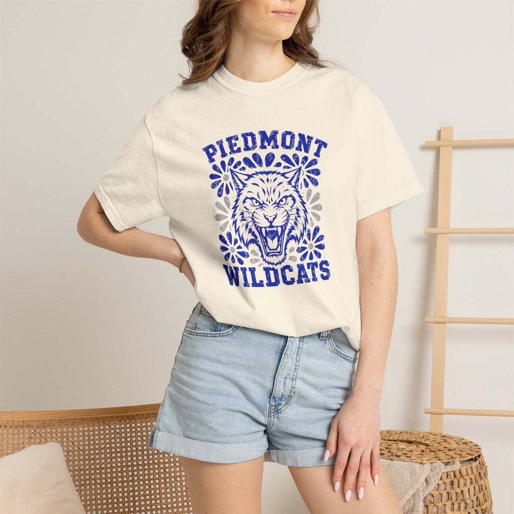 Piedmont Wildcats T-Shirt — Vintage Floral Tiger School Spirit Tee