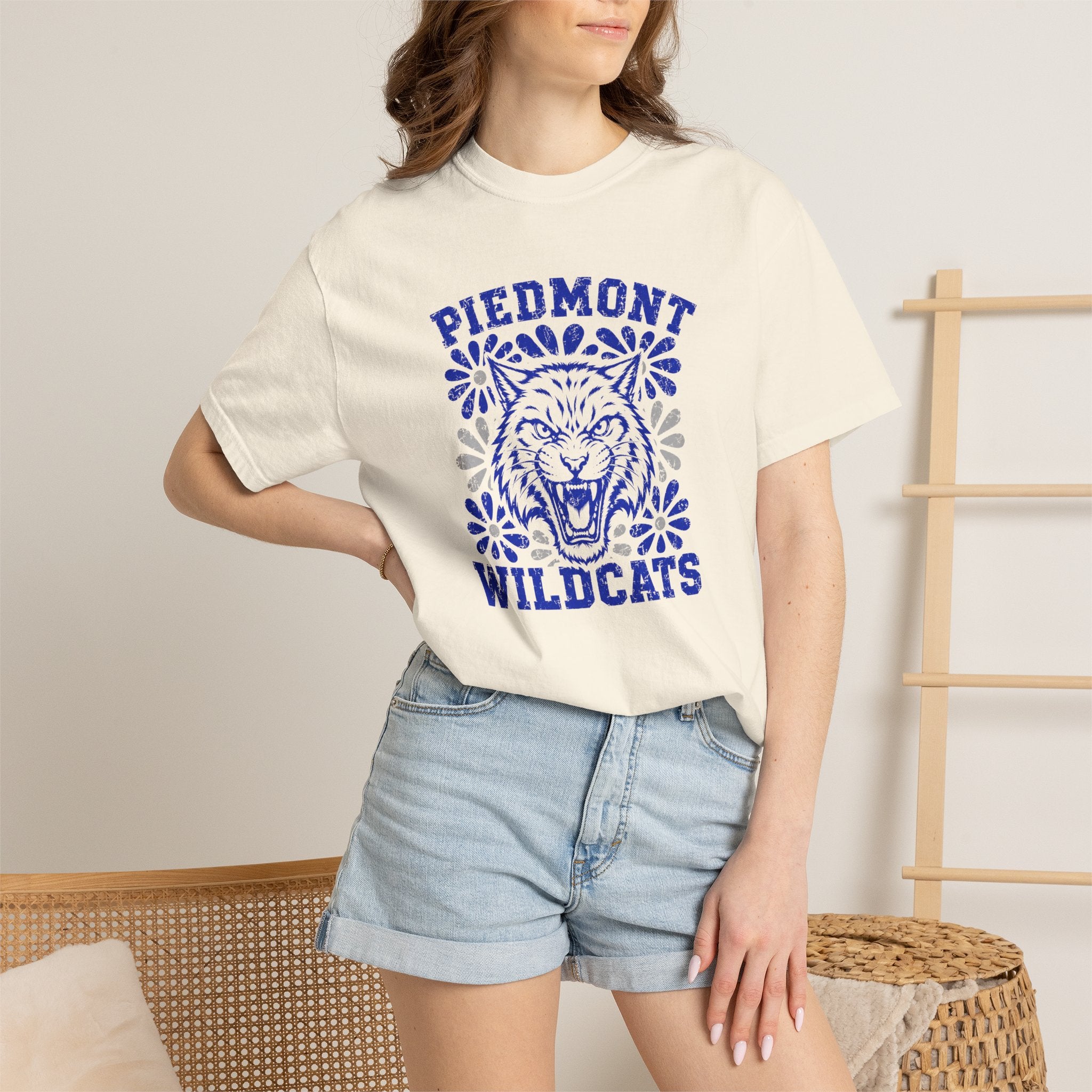Piedmont Wildcats T-Shirt — Vintage Floral Tiger School Spirit Tee