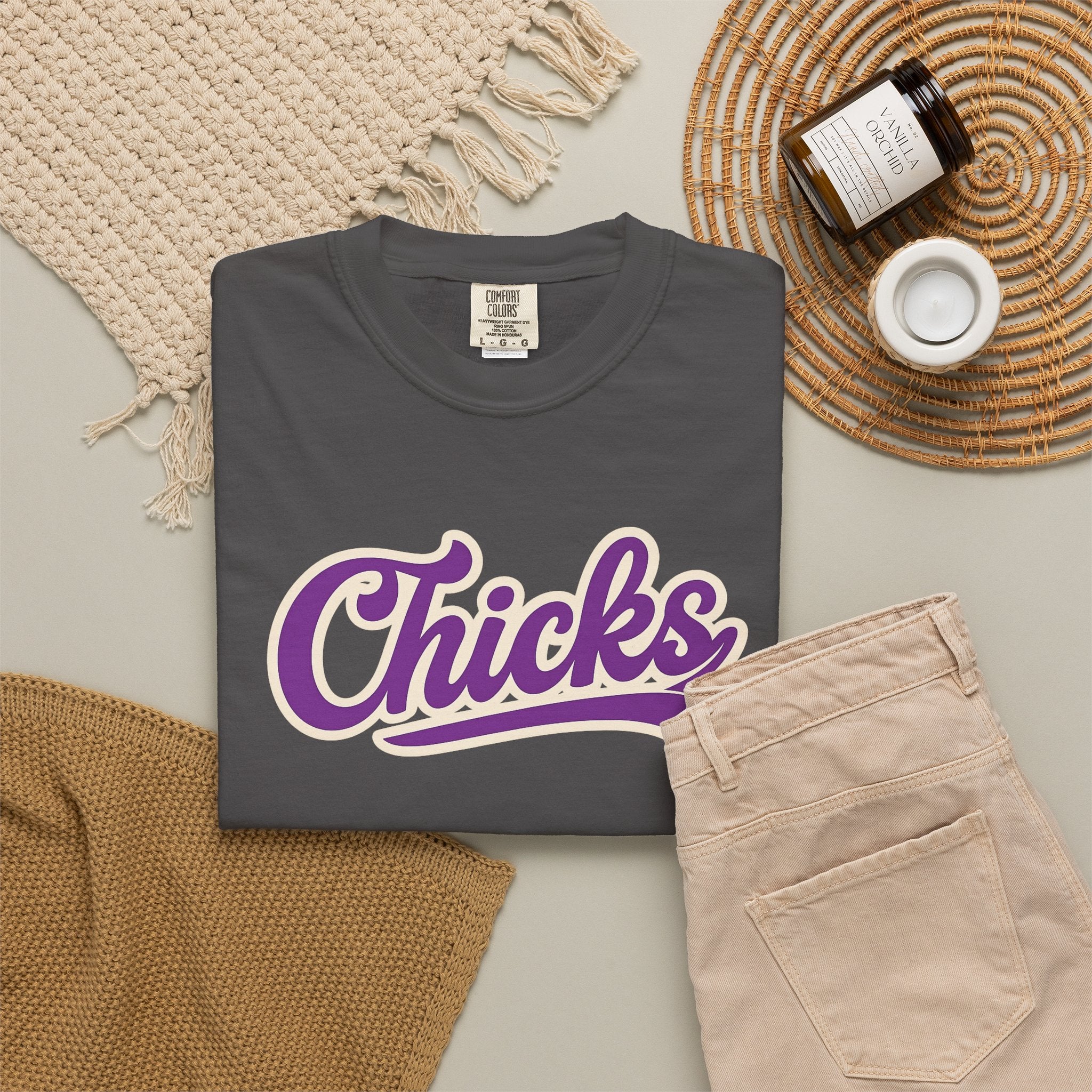 Chicks Script T‑Shirt — Vintage Baseball Style Logo Tee