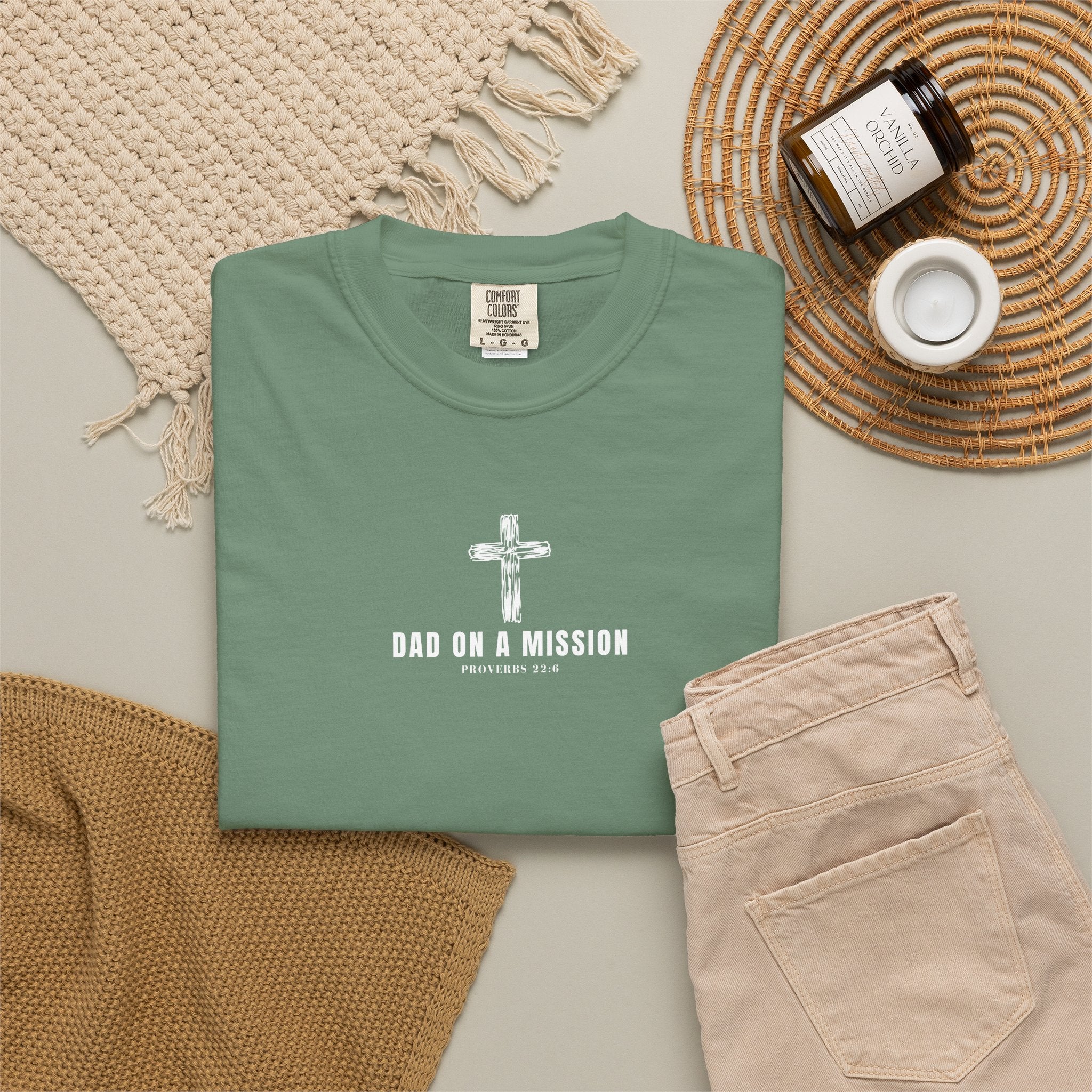 Dad on a Mission T-Shirt — Christian Cross Faith Tee for Fathers, Father’s Day Gift