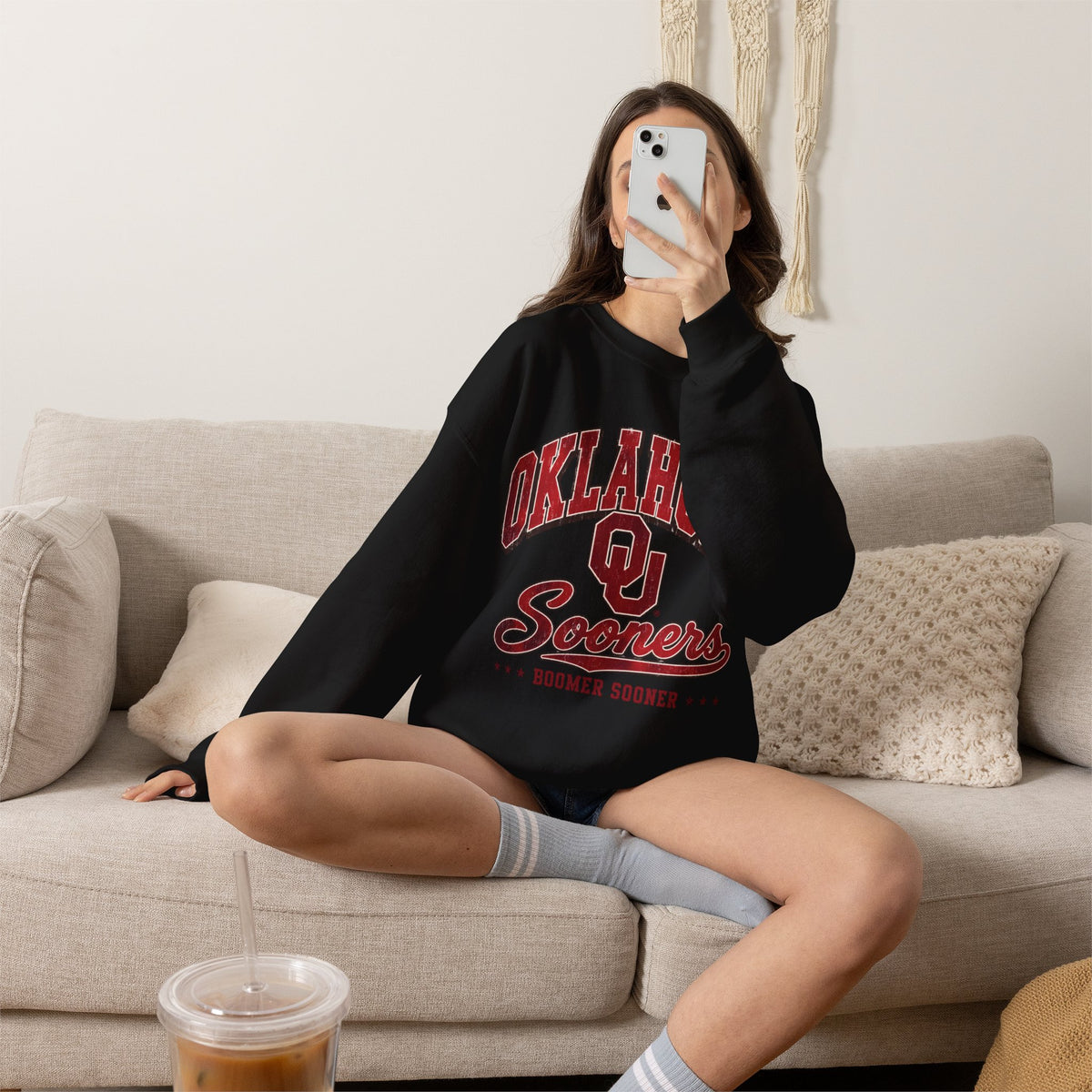 Sooners Crewneck Sweatshirt – Oklahoma OU Vintage Collegiate Pullover