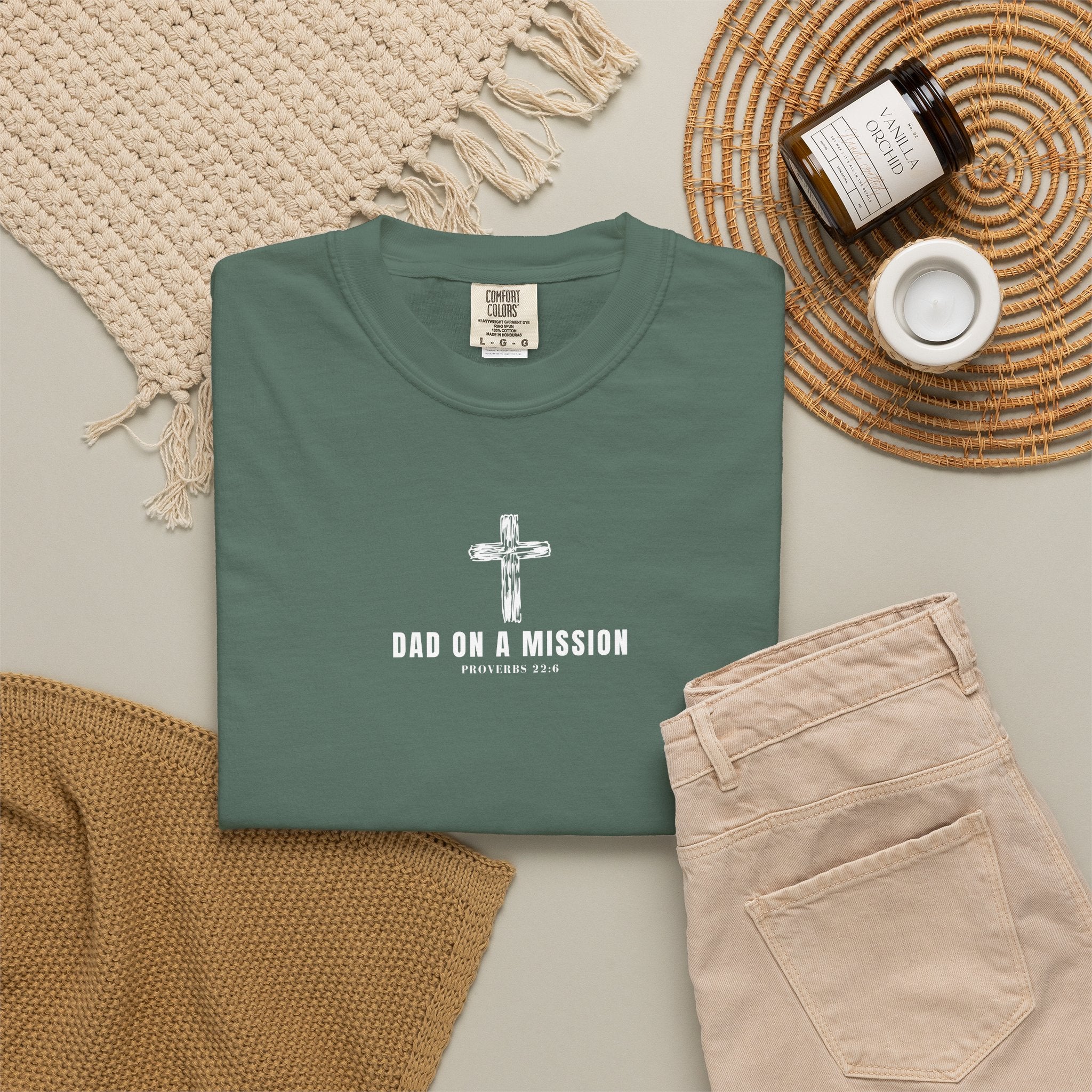 Dad on a Mission T-Shirt — Christian Cross Faith Tee for Fathers, Father’s Day Gift