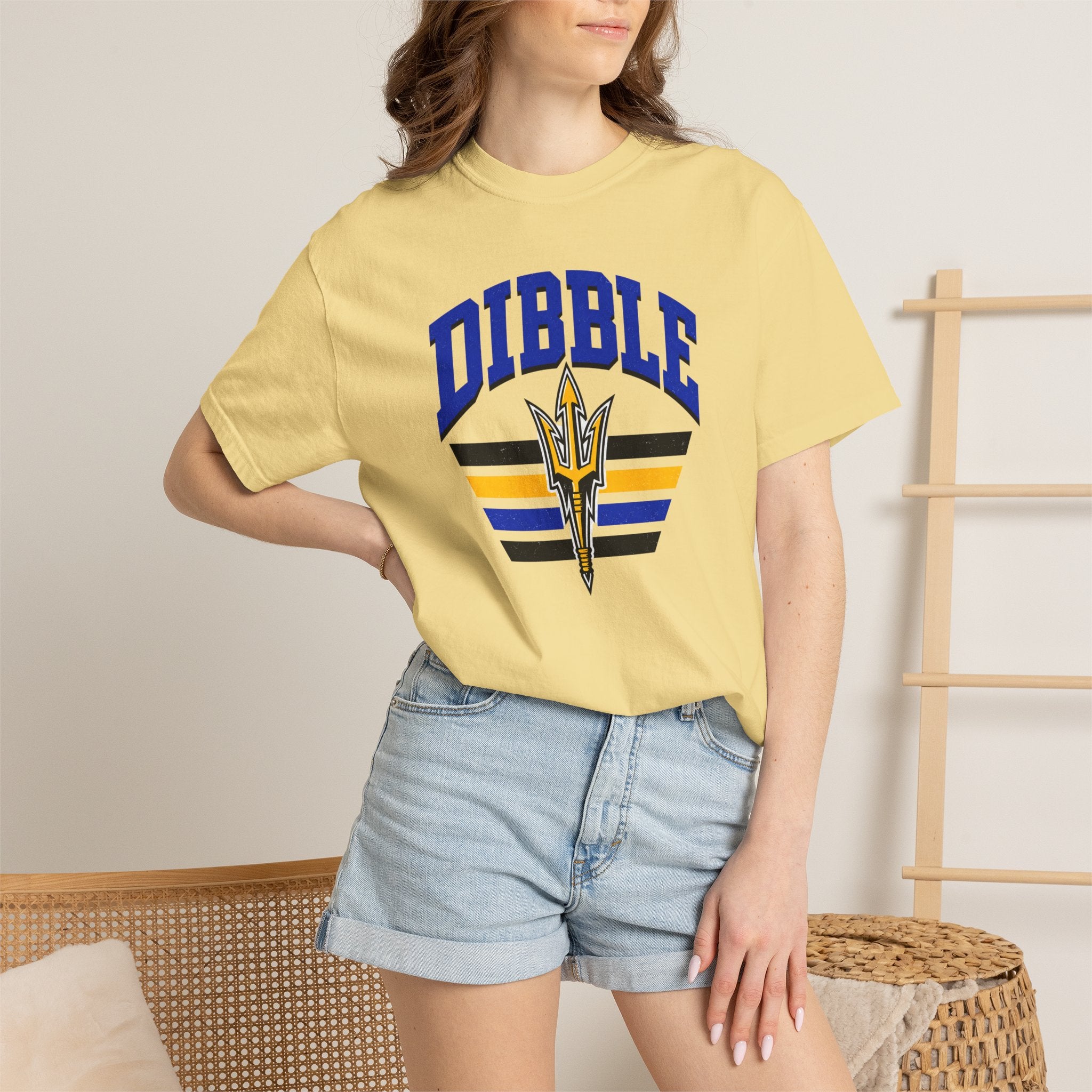 Dibble Retro Trident T‑Shirt — Athletic Vintage Stripe Tee