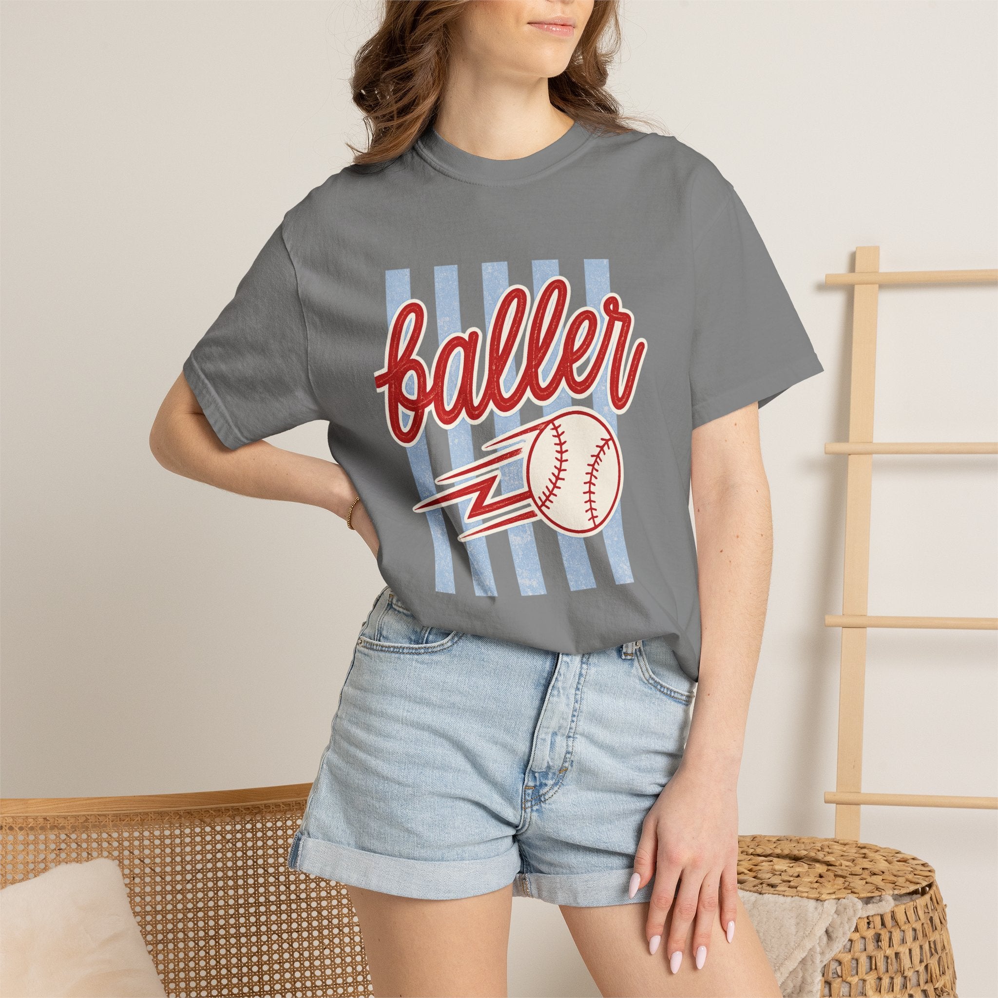 Retro Baseball Babe Comfort Colors Tee – Vintage Game Day Shirt