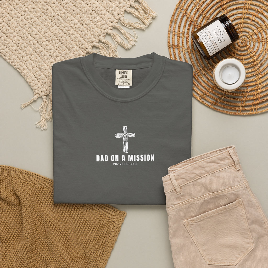 Dad on a Mission T-Shirt — Christian Cross Faith Tee for Fathers, Father’s Day Gift