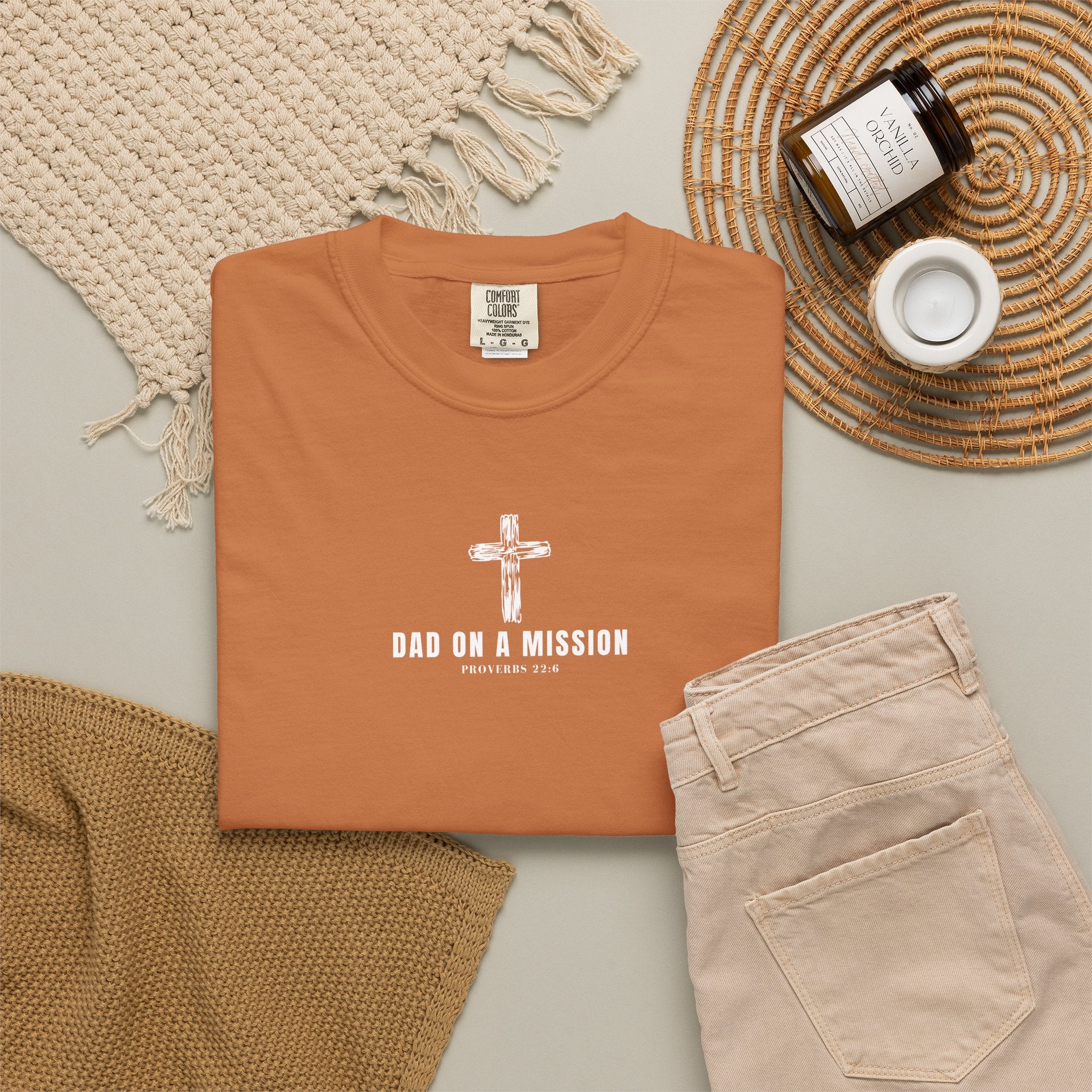 Dad on a Mission T-Shirt — Christian Cross Faith Tee for Fathers, Father’s Day Gift