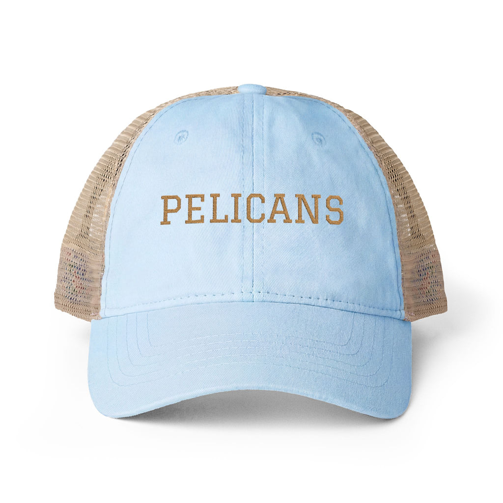 Pelicans Women's Embroidered Washed Mesh-Back Cap