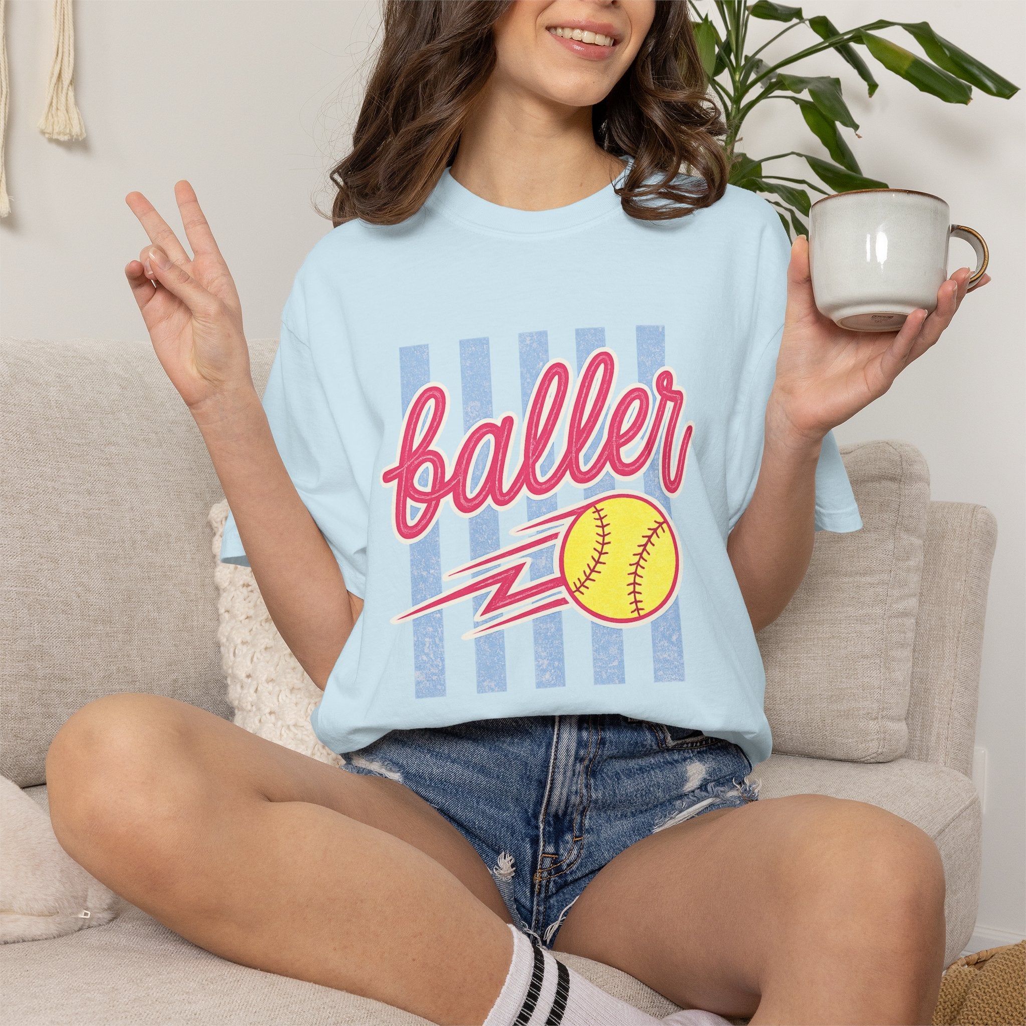 Retro Softball Babe Comfort Colors Tee – Neon Game Day Shirt