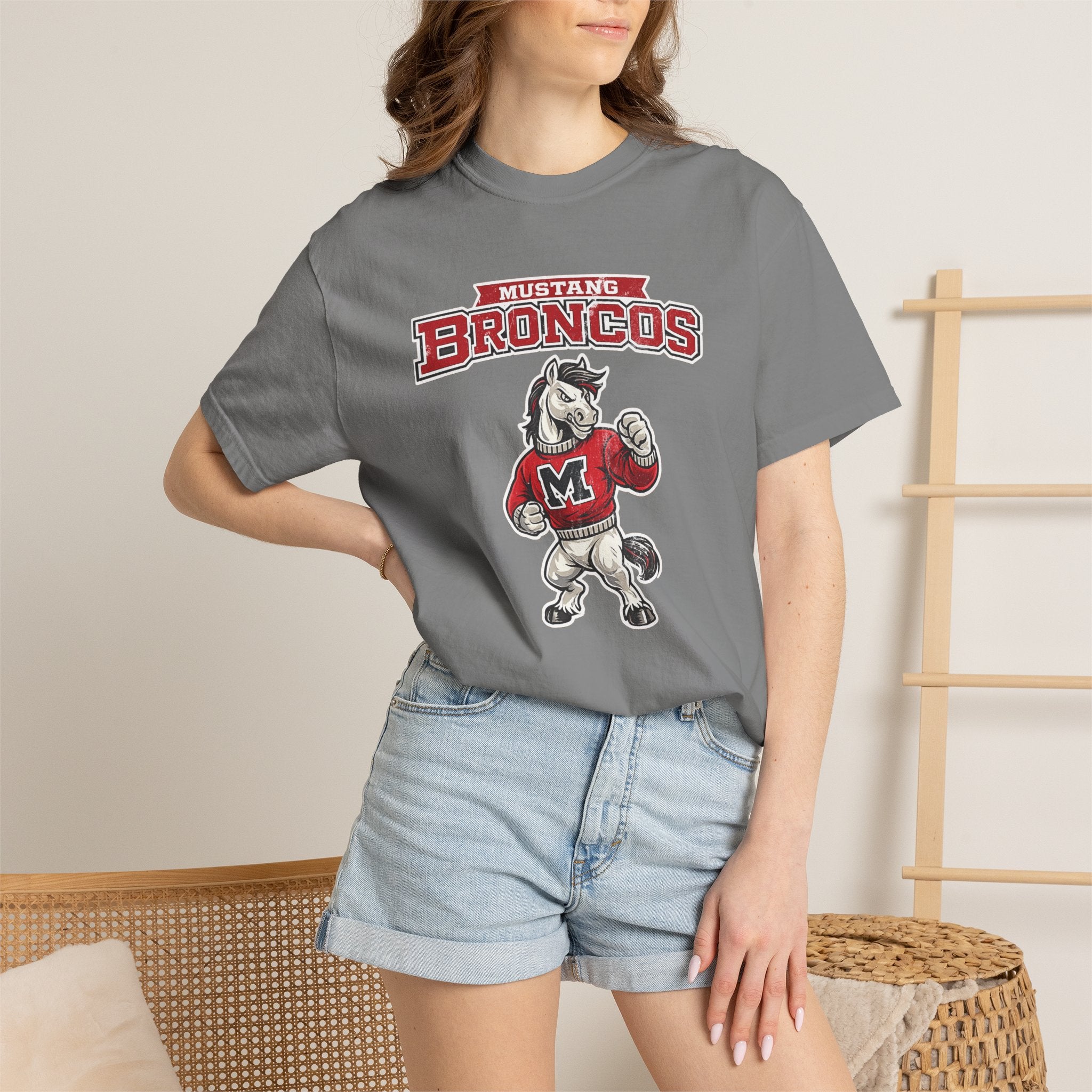 Mustang Broncos Mascot T-Shirt – Retro School Spirit Tee