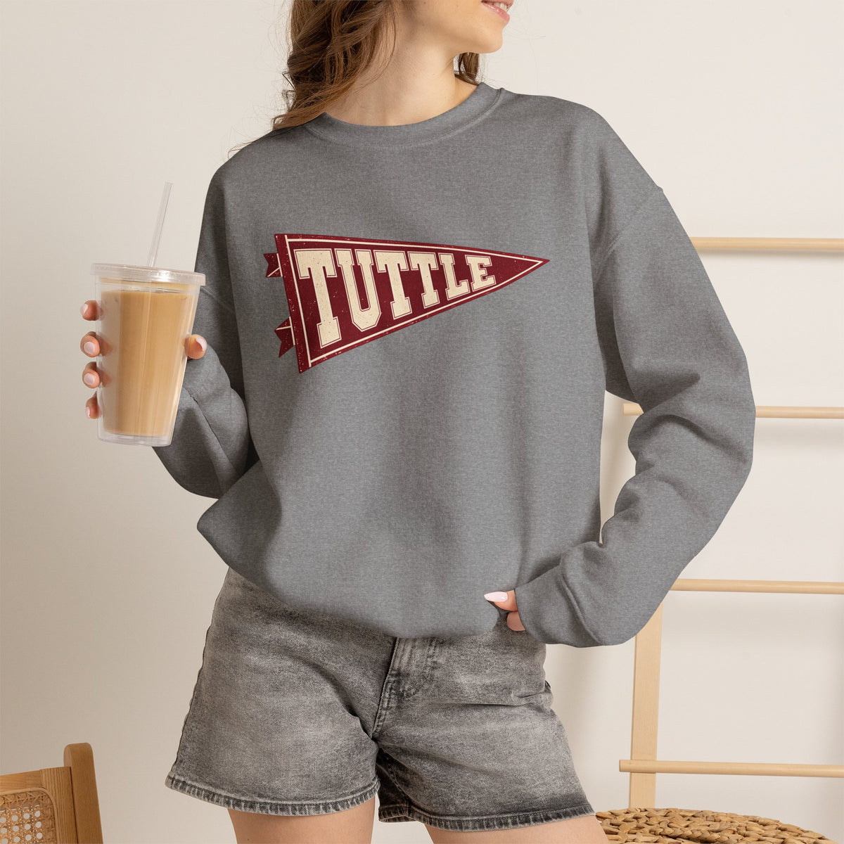 Tuttle Vintage Varsity Pennant Crewneck Sweatshirt