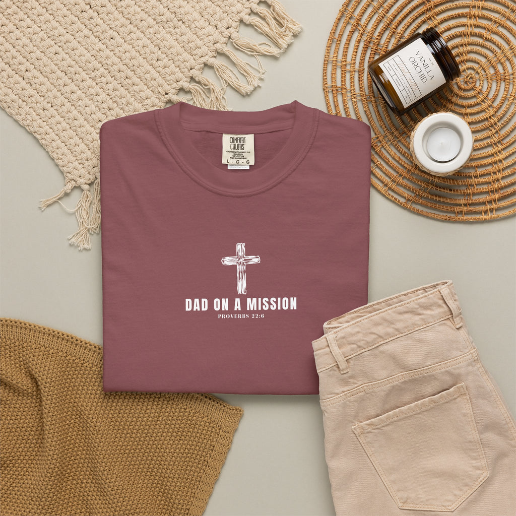 Dad on a Mission T-Shirt — Christian Cross Faith Tee for Fathers, Father’s Day Gift