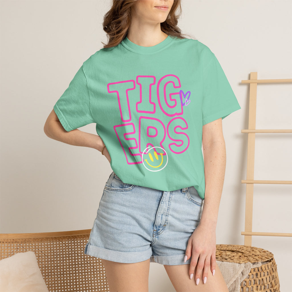 T-Shirt • 'TIGERS' Playful Pink Outline Graphic Tee