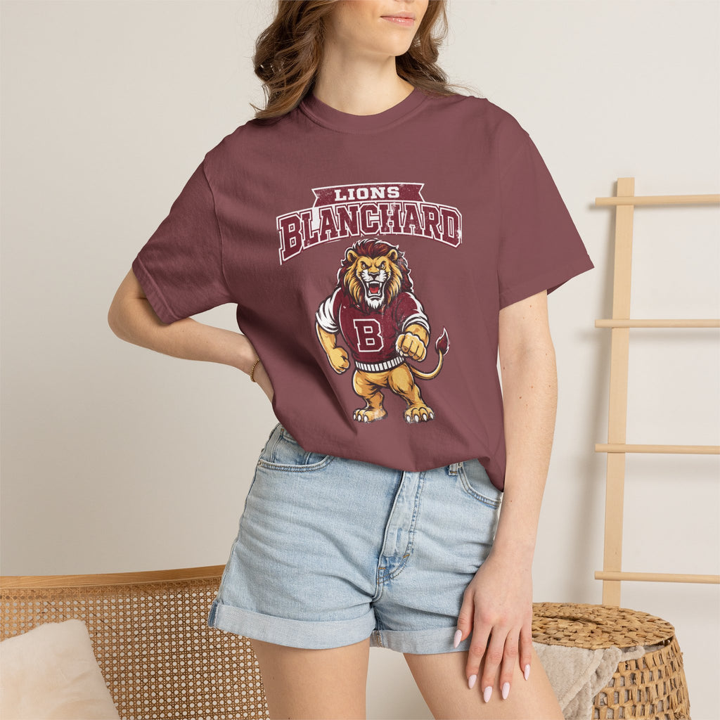 Blanchard Lions Mascot — Vintage School Spirit Tee