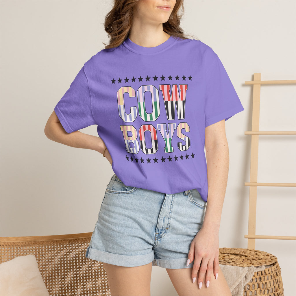 Cowboys Graphic T-Shirt — Vintage Western Stripe Design