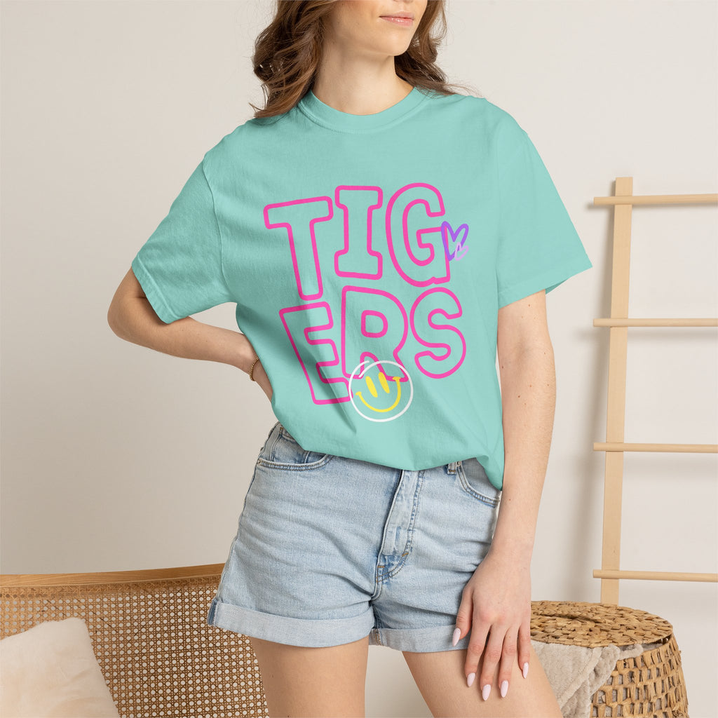 T-Shirt • 'TIGERS' Playful Pink Outline Graphic Tee