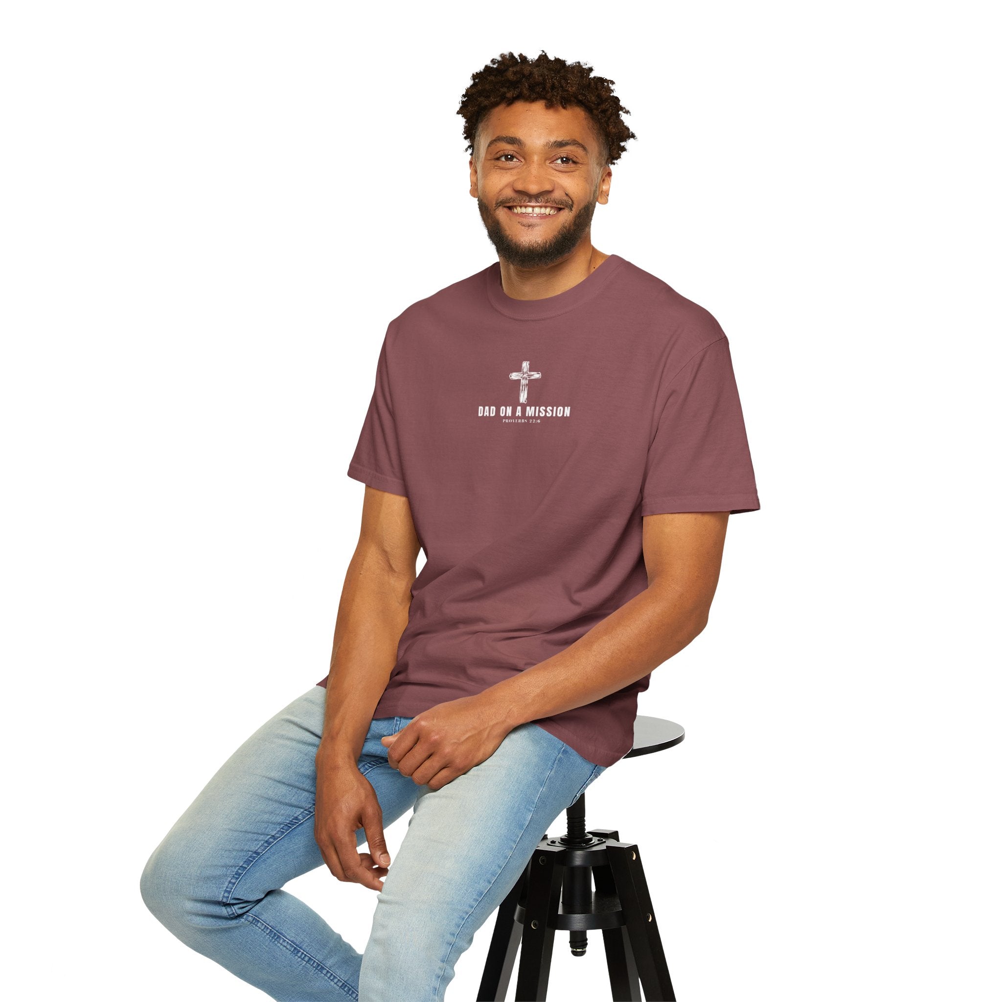 Dad on a Mission T-Shirt — Christian Cross Faith Tee for Fathers, Father’s Day Gift