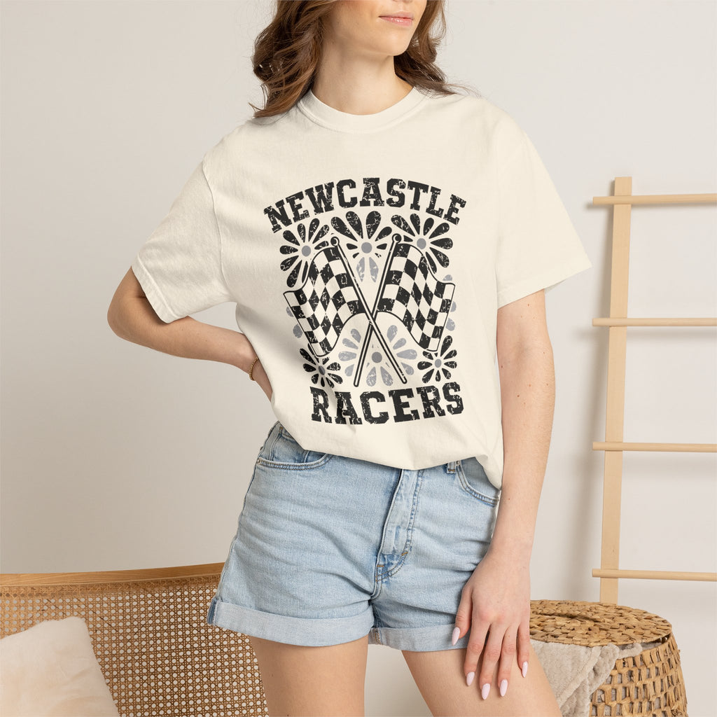 Newcastle Racers T-Shirt — Vintage Checkered Flag Racing Tee