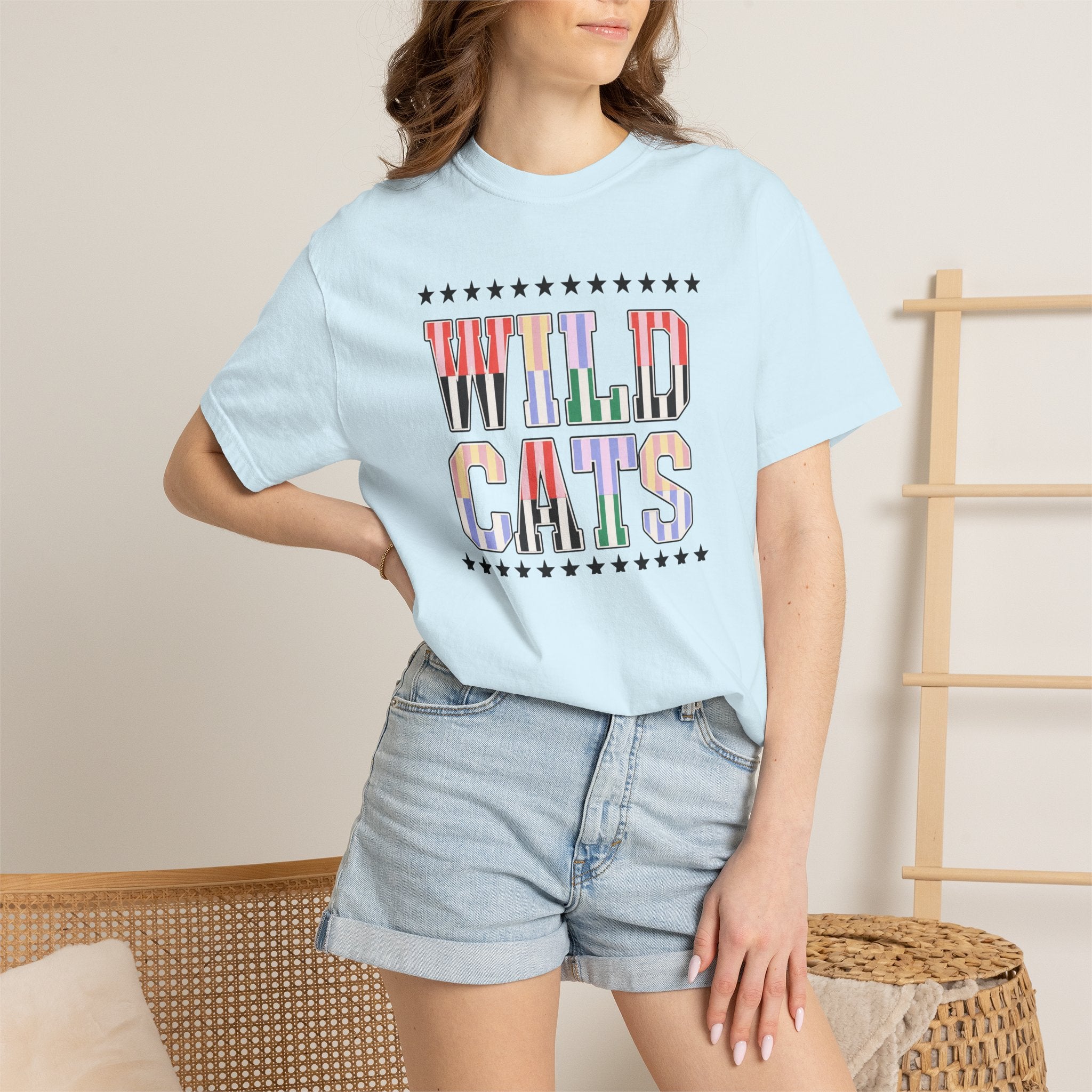 Wild Cats Graphic T-Shirt — Colorful Retro Lettering Tee