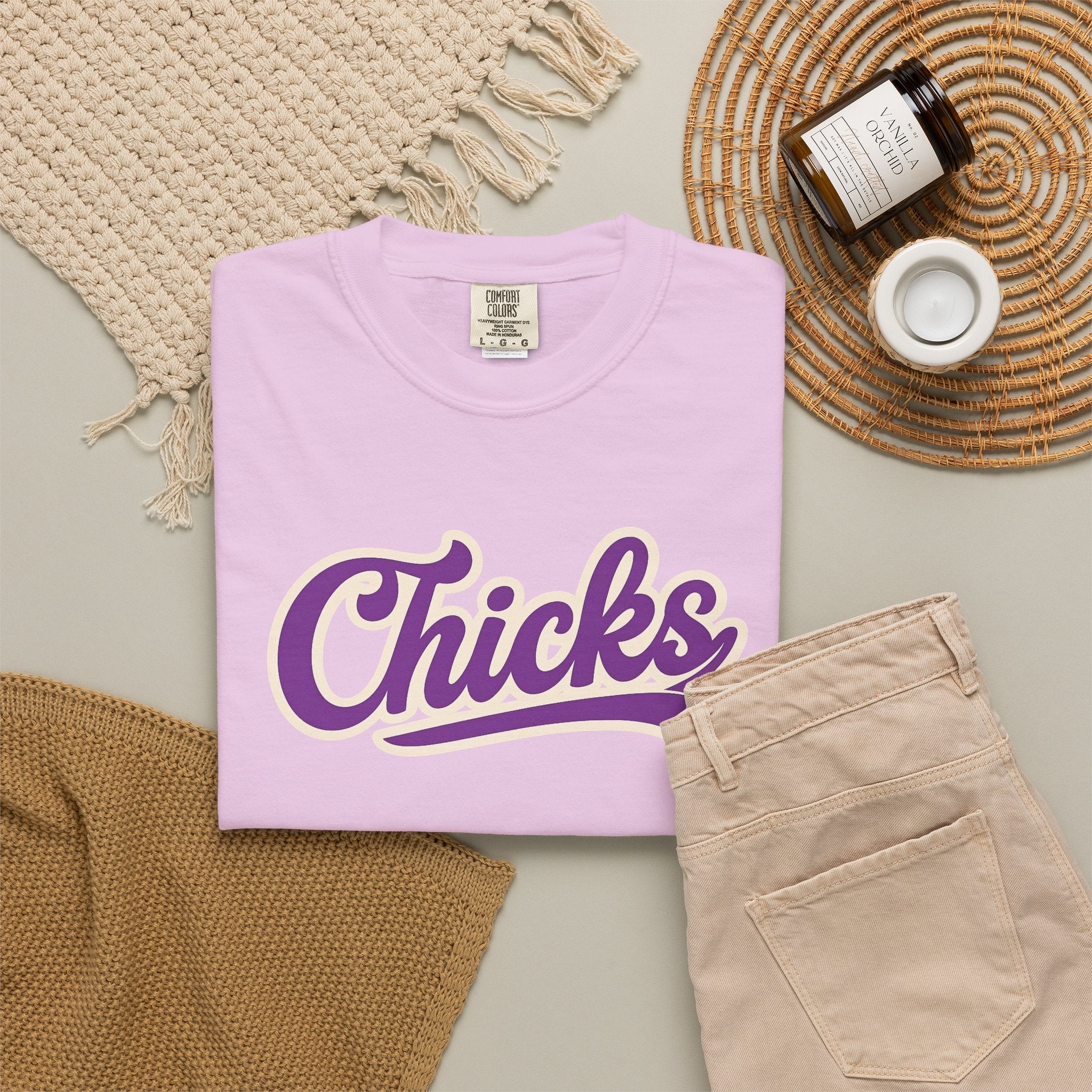 Chicks Script T‑Shirt — Vintage Baseball Style Logo Tee