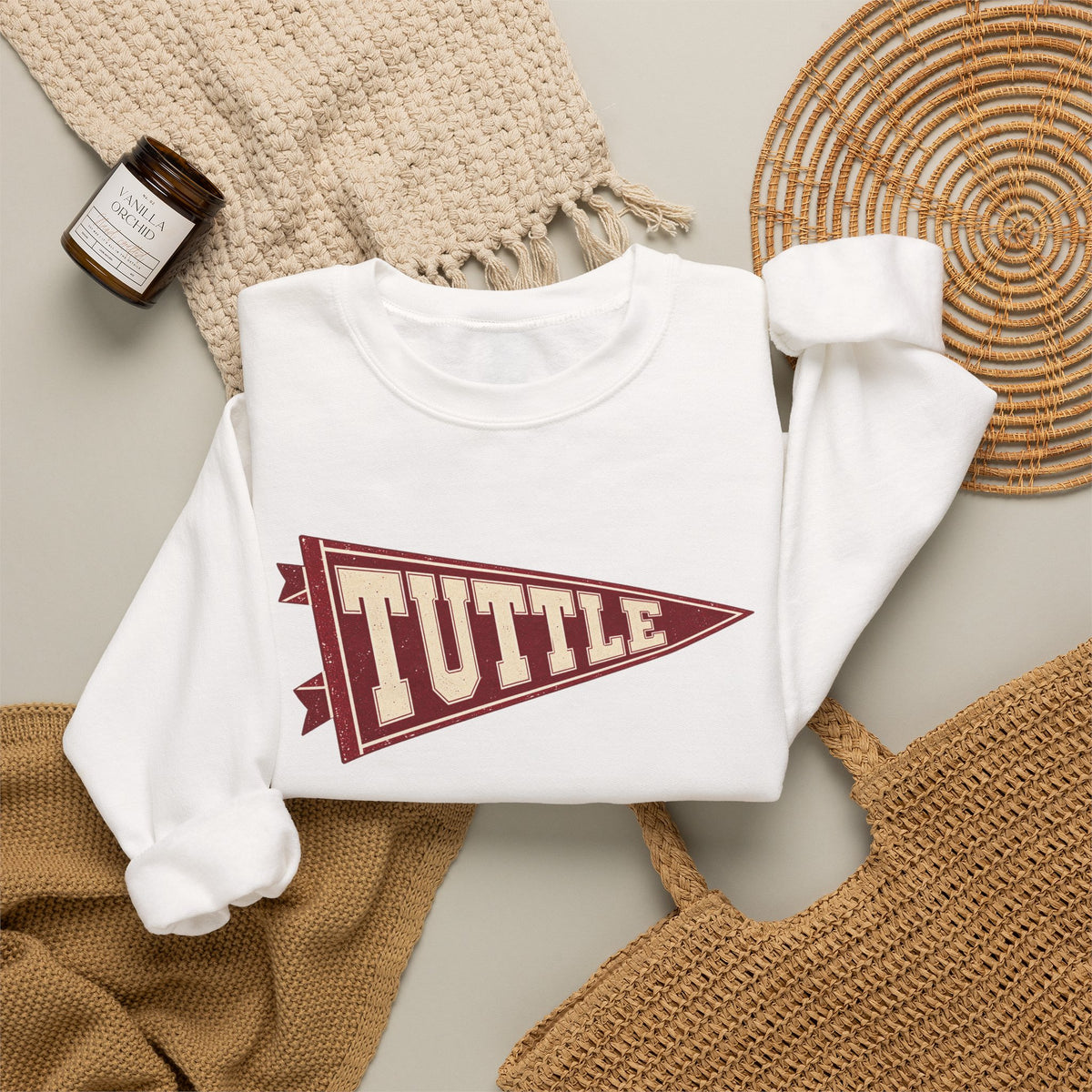 Tuttle Vintage Varsity Pennant Crewneck Sweatshirt