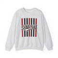 RD Elite Striped Crewneck Sweatshirt — Retro Red & Black Athletic Design