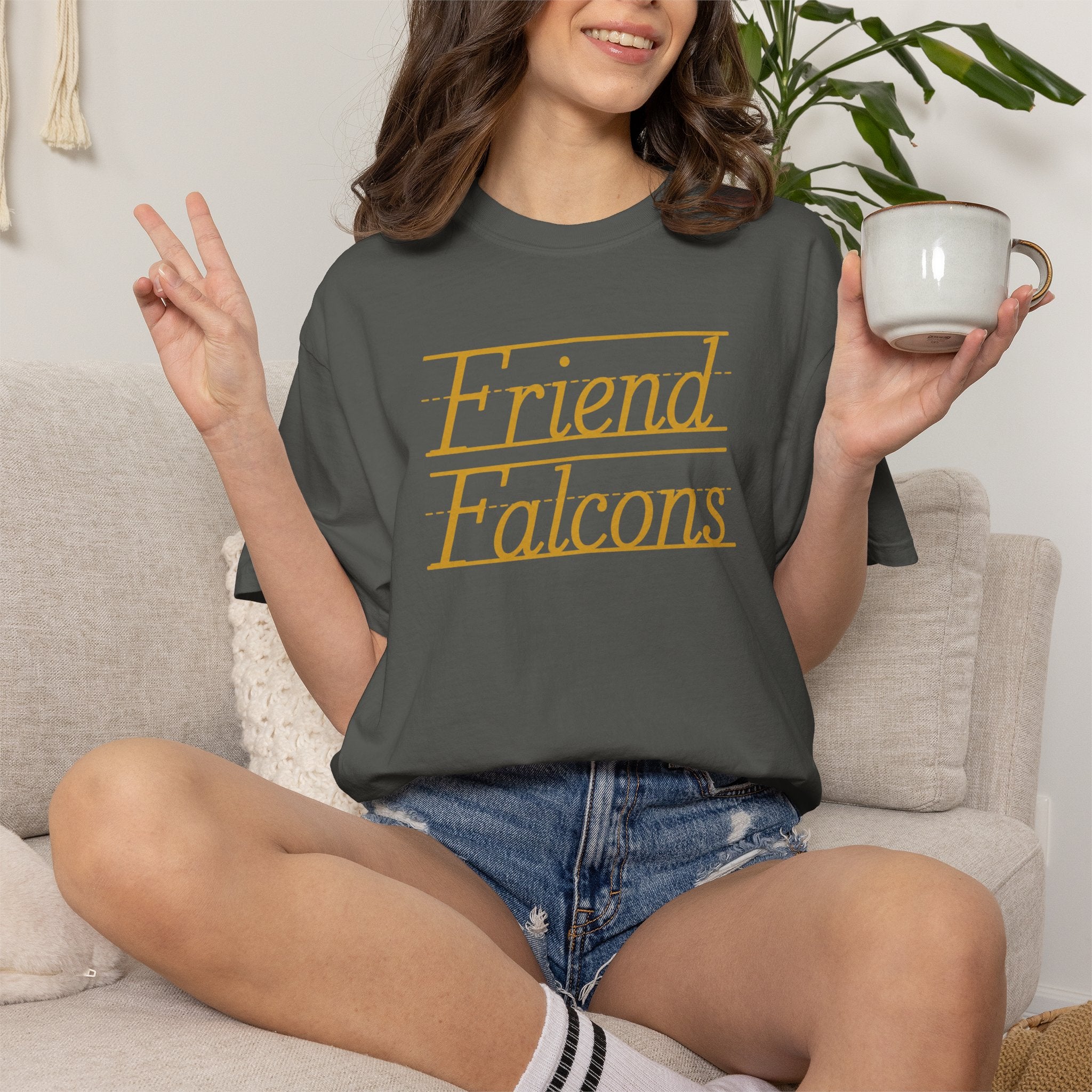 Friend Falcons T-Shirt — Vintage Script School Spirit Tee