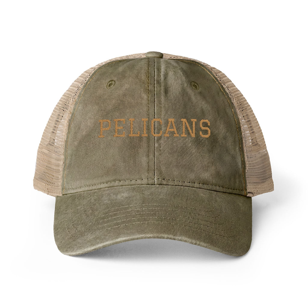 Pelicans Women's Embroidered Washed Mesh-Back Cap