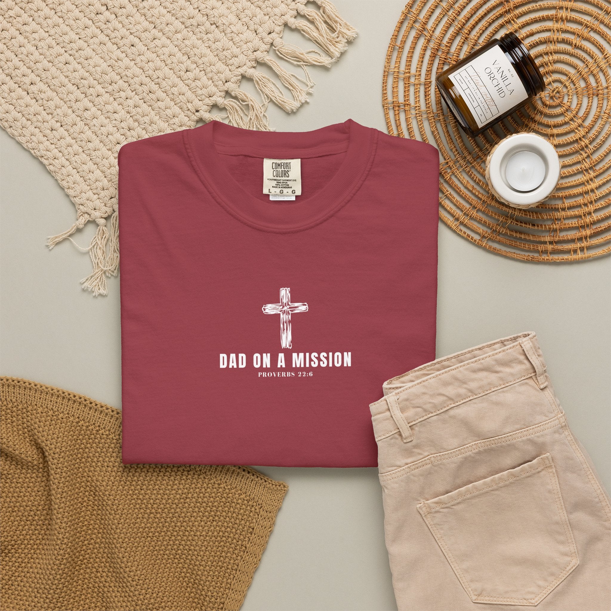 Dad on a Mission T-Shirt — Christian Cross Faith Tee for Fathers, Father’s Day Gift