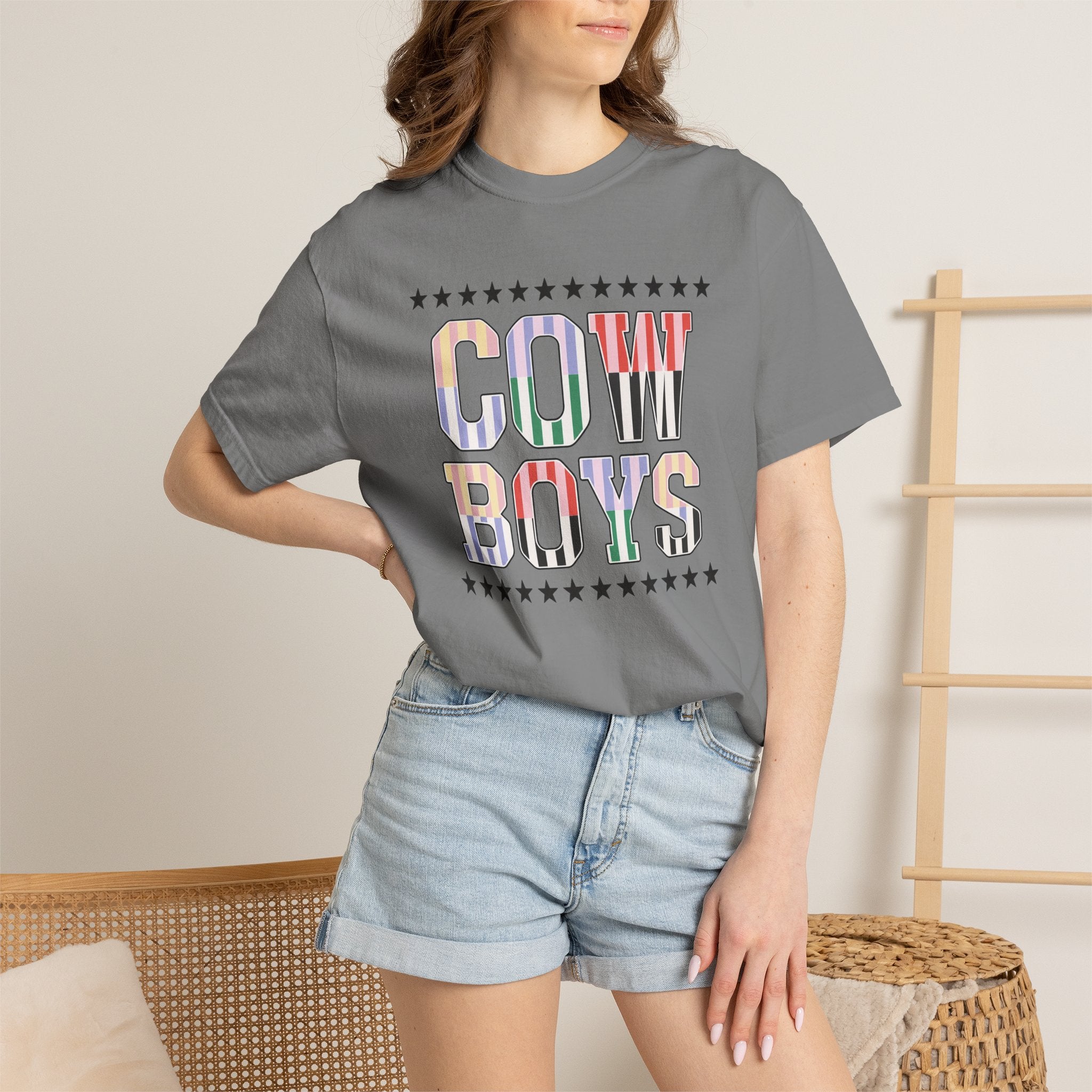 Cowboys Graphic T-Shirt — Vintage Western Stripe Design