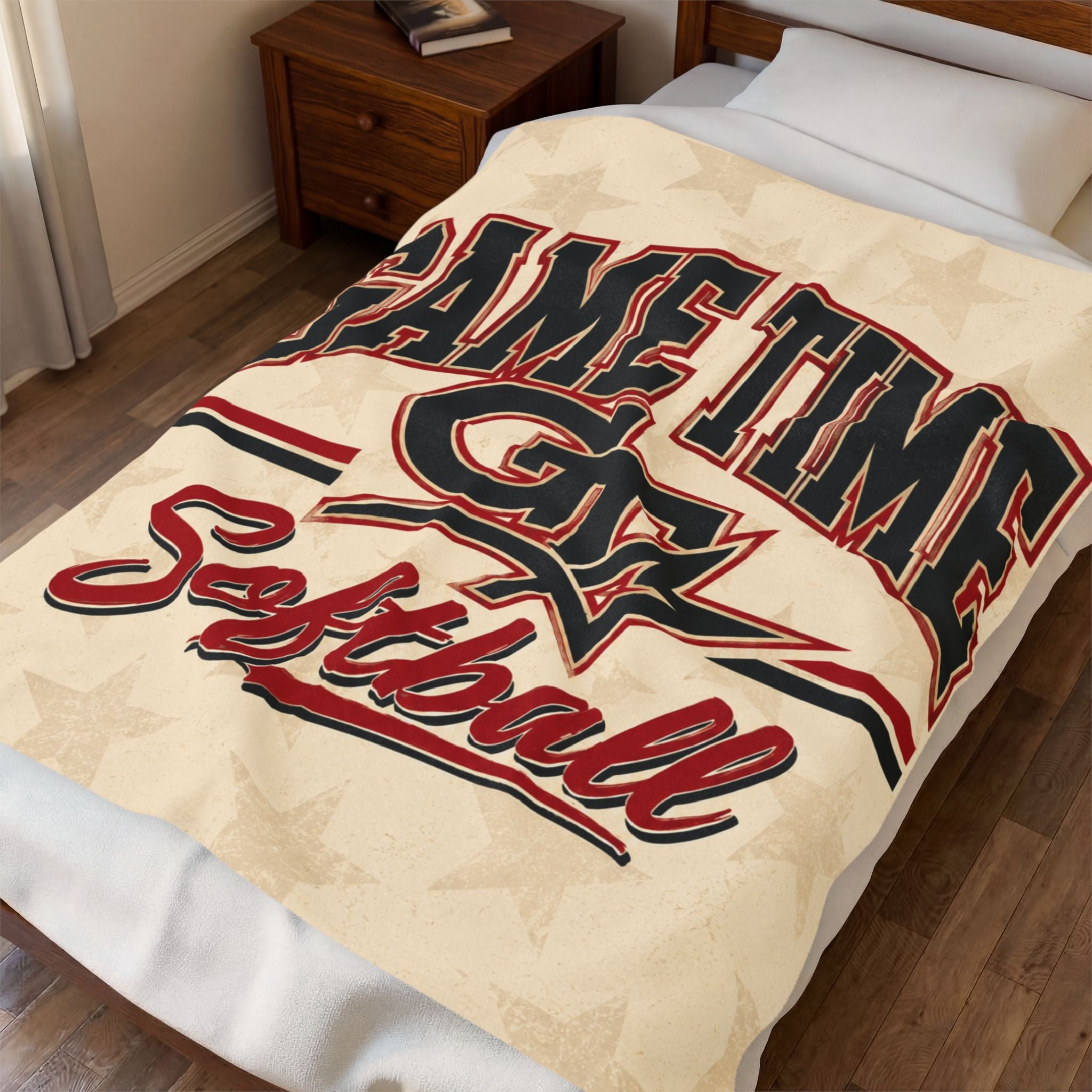 Game Time Softball Velveteen Plush 50x60 Blanket