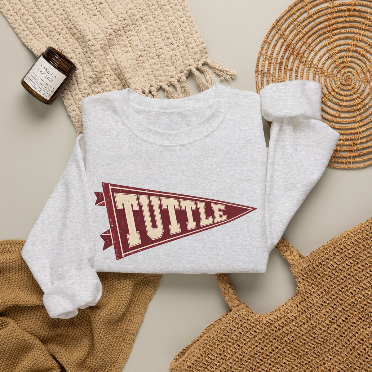 Tuttle Vintage Varsity Pennant Crewneck Sweatshirt