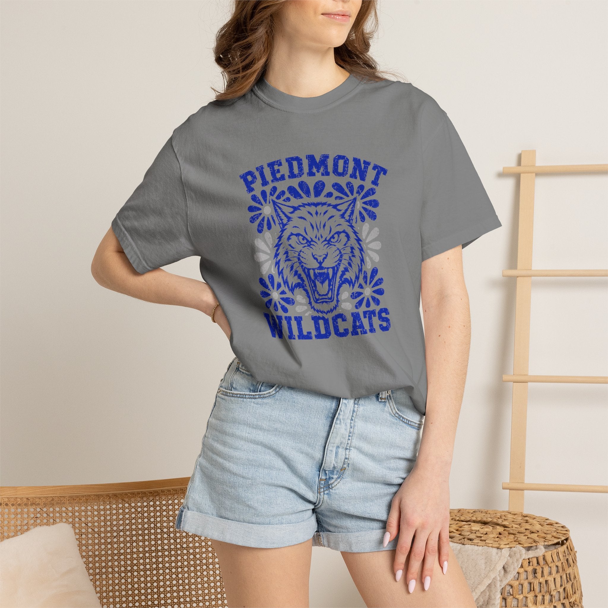 Piedmont Wildcats T-Shirt — Vintage Floral Tiger School Spirit Tee