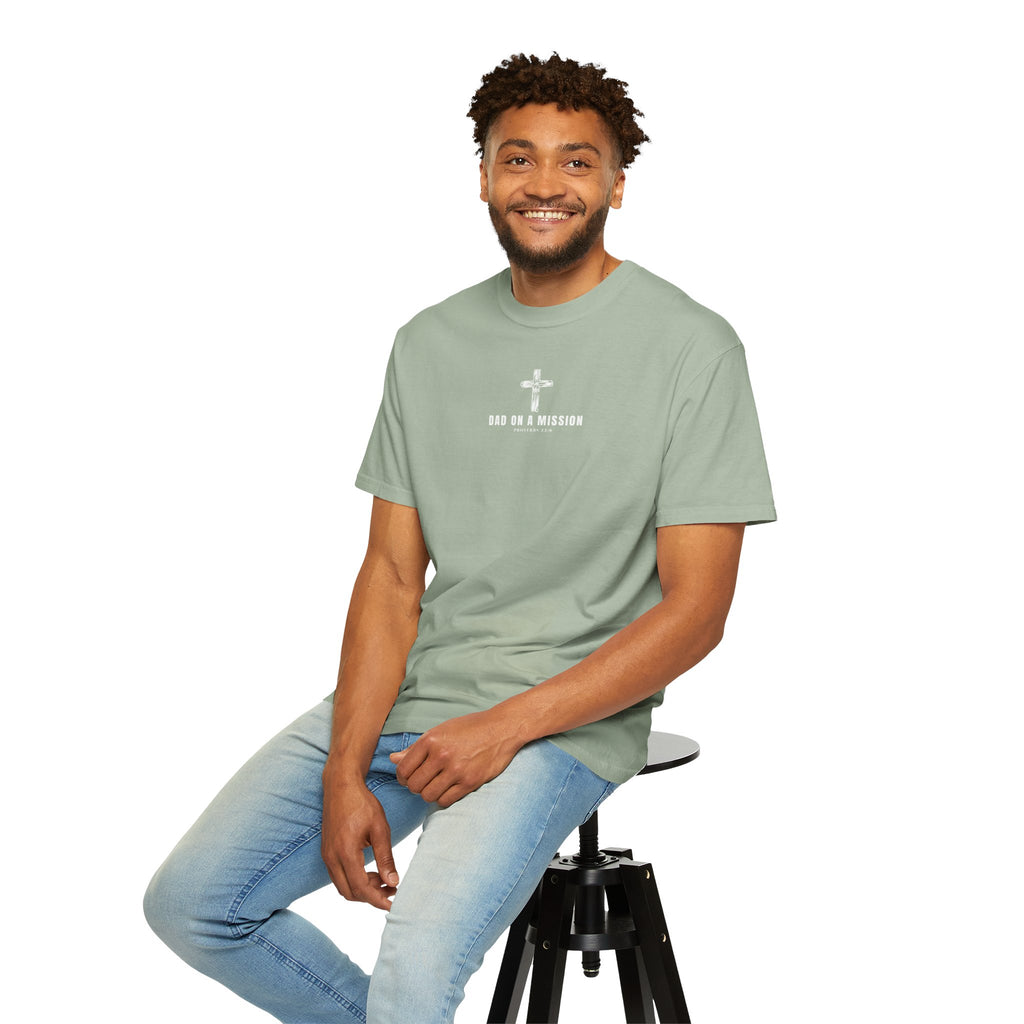 Dad on a Mission T-Shirt — Christian Cross Faith Tee for Fathers, Father’s Day Gift