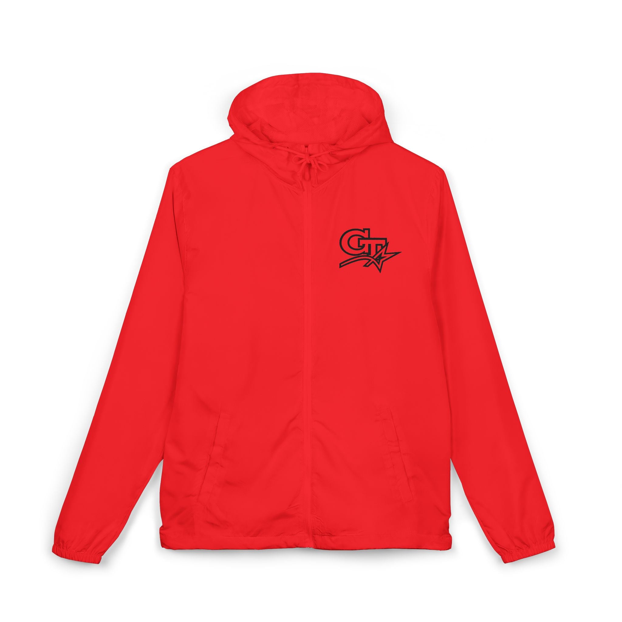 GT Windbreaker Jacket — White Lightweight Full‑Zip Hoodie