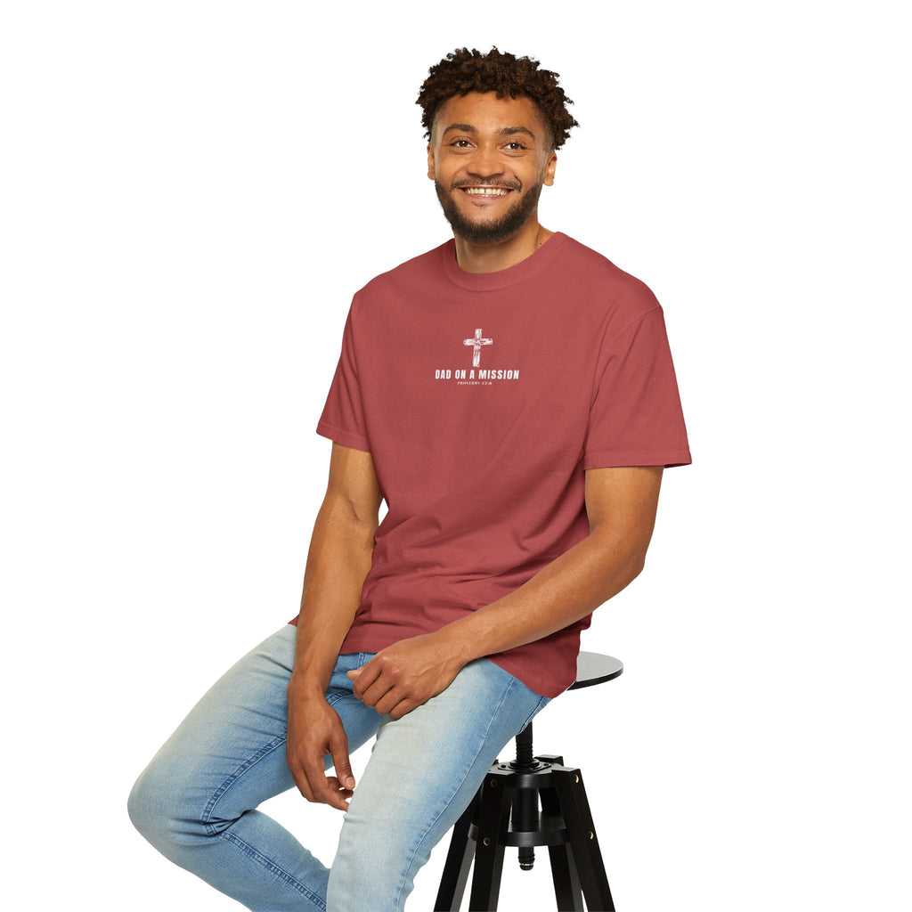 Dad on a Mission T-Shirt — Christian Cross Faith Tee for Fathers, Father’s Day Gift