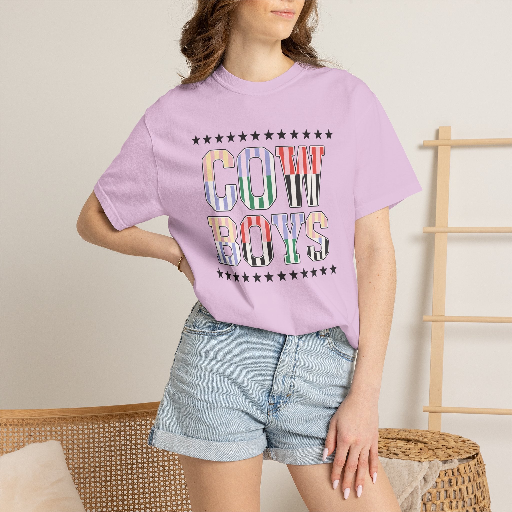 Cowboys Graphic T-Shirt — Vintage Western Stripe Design