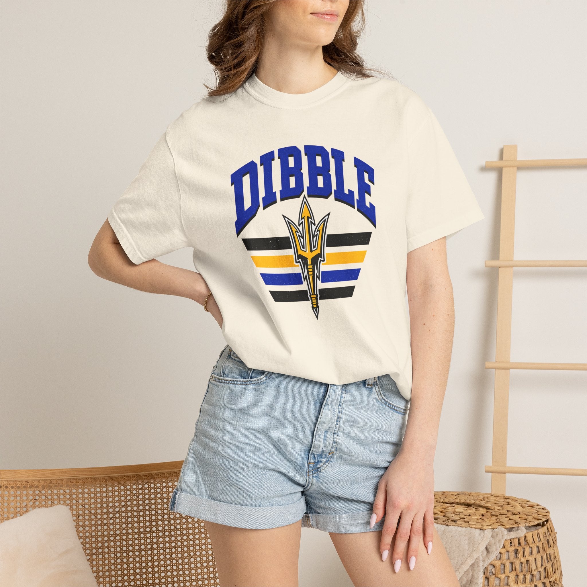 Dibble Retro Trident T‑Shirt — Athletic Vintage Stripe Tee