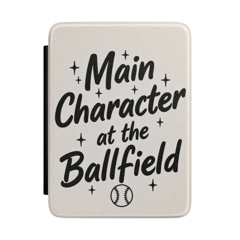Kindle Case - "Main Character at the Ballfield" Protective E-Reader Cover for Baseball Lovers
