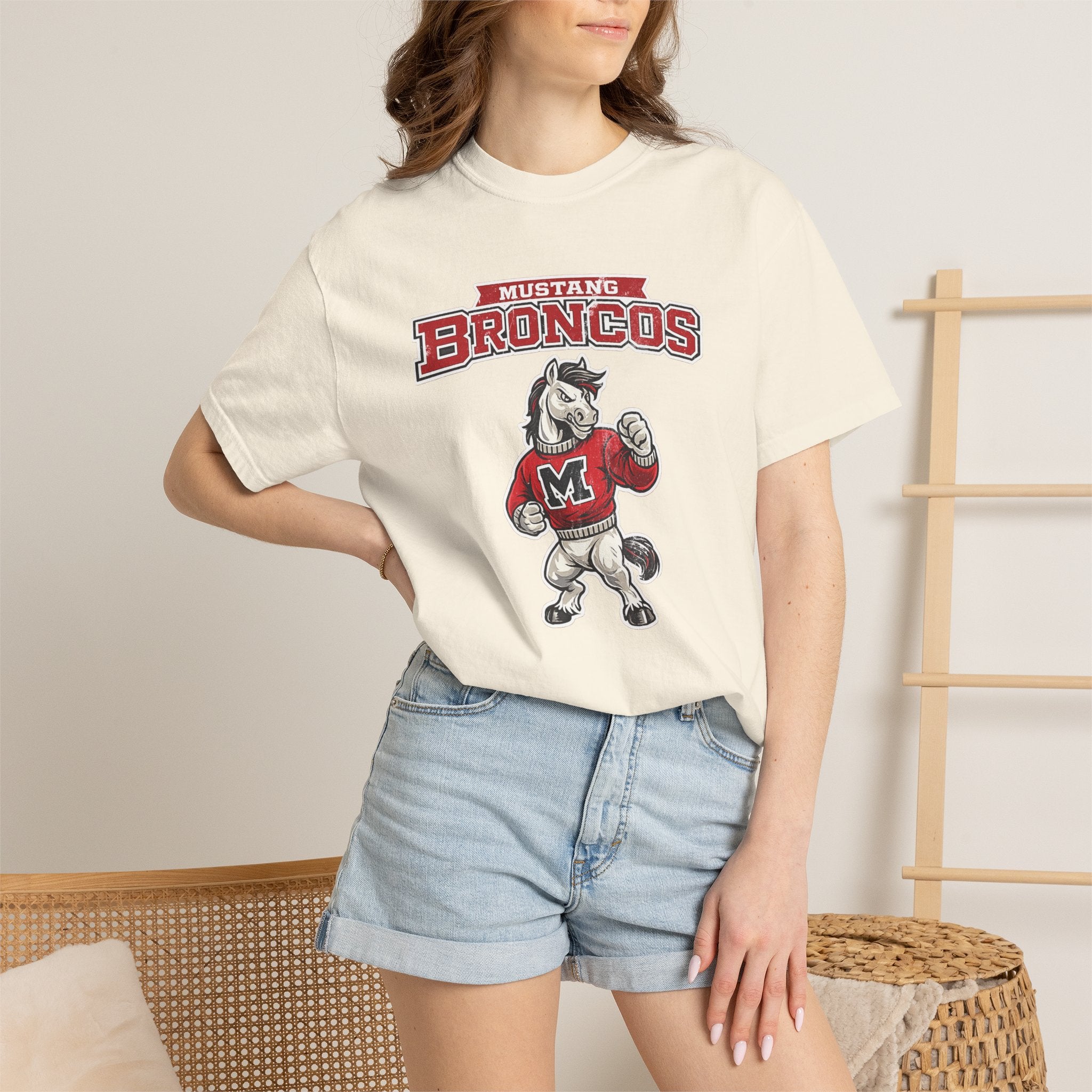 Mustang Broncos Mascot T-Shirt – Retro School Spirit Tee