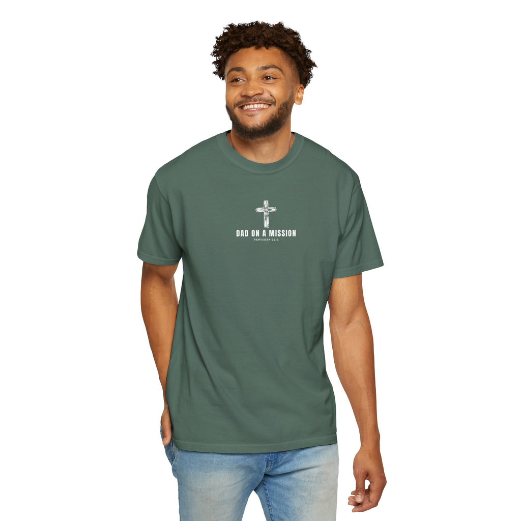 Dad on a Mission T-Shirt — Christian Cross Faith Tee for Fathers, Father’s Day Gift