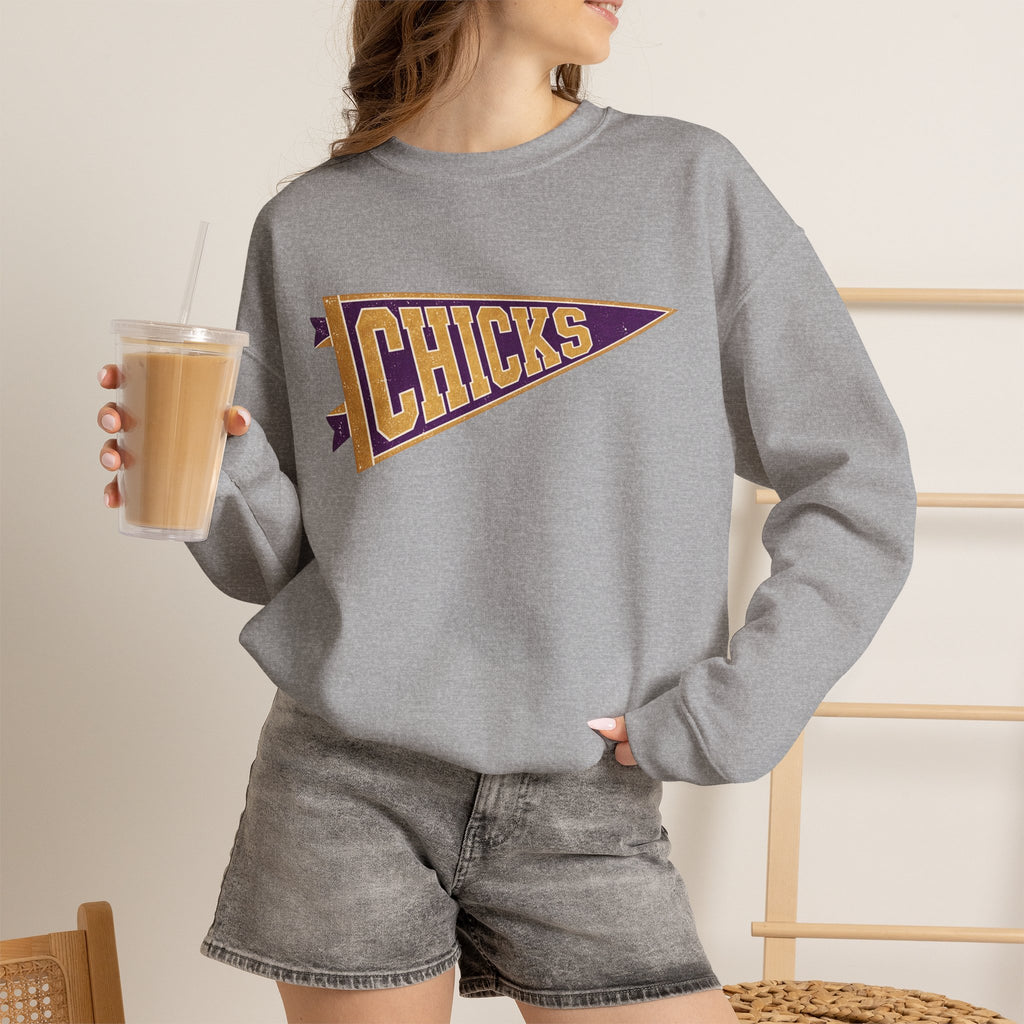 Chicks Vintage Pennant Crewneck Sweatshirt