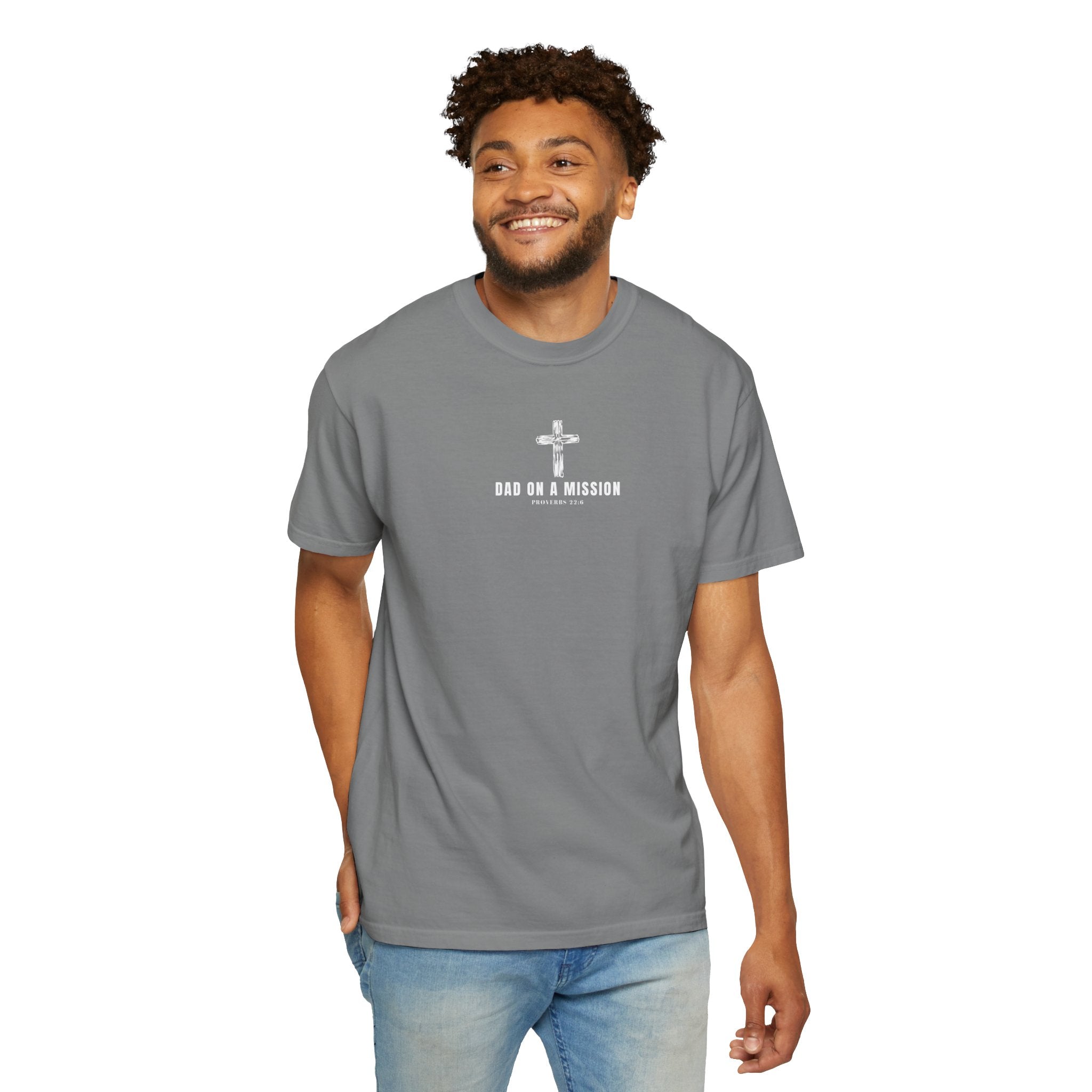 Dad on a Mission T-Shirt — Christian Cross Faith Tee for Fathers, Father’s Day Gift