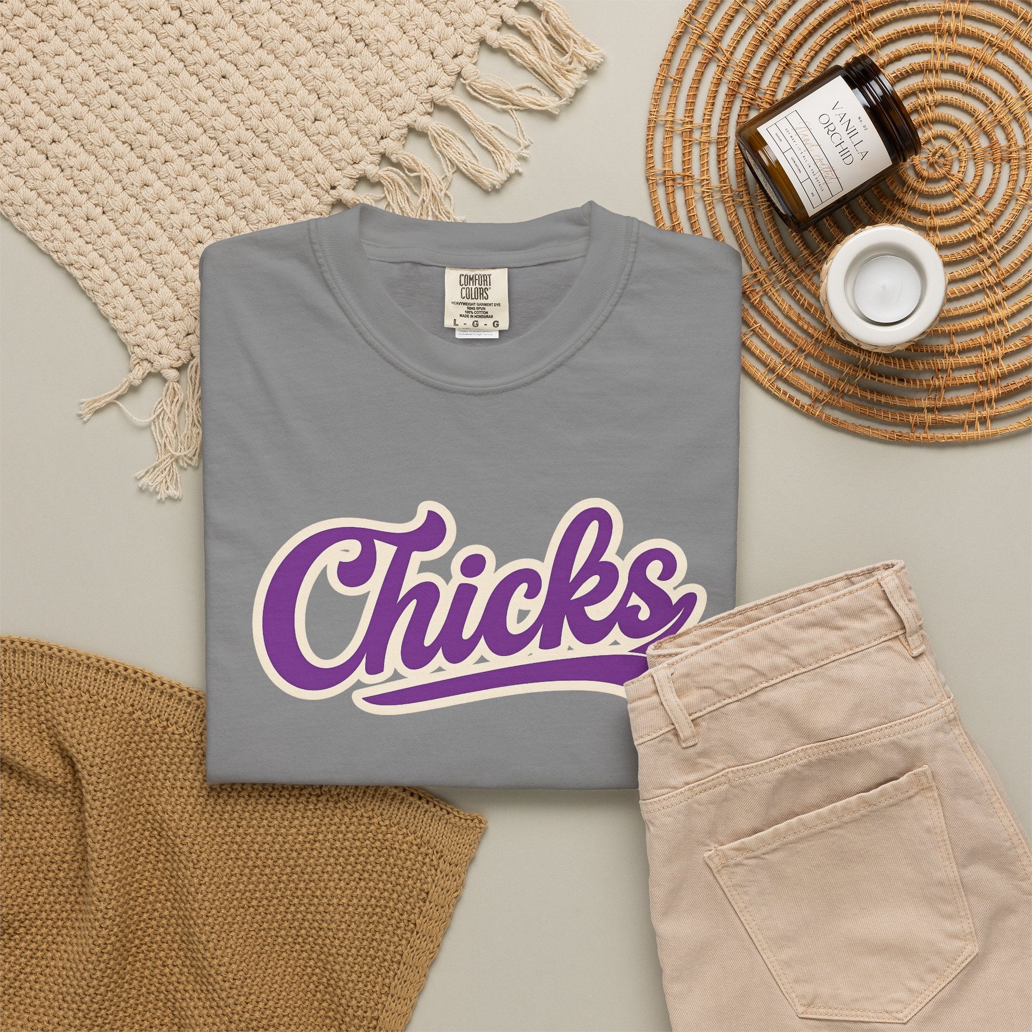 Chicks Script T‑Shirt — Vintage Baseball Style Logo Tee