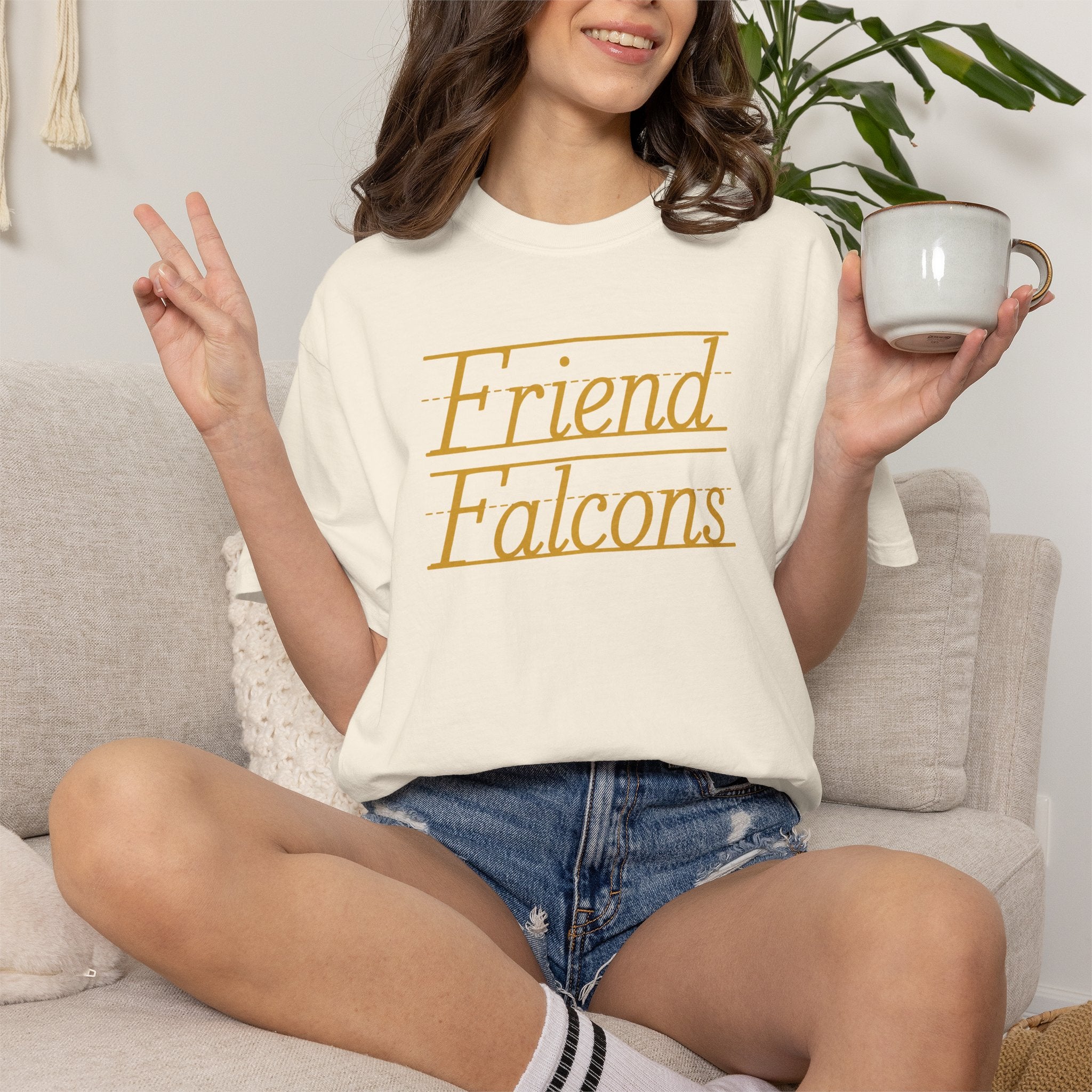 Friend Falcons T-Shirt — Vintage Script School Spirit Tee