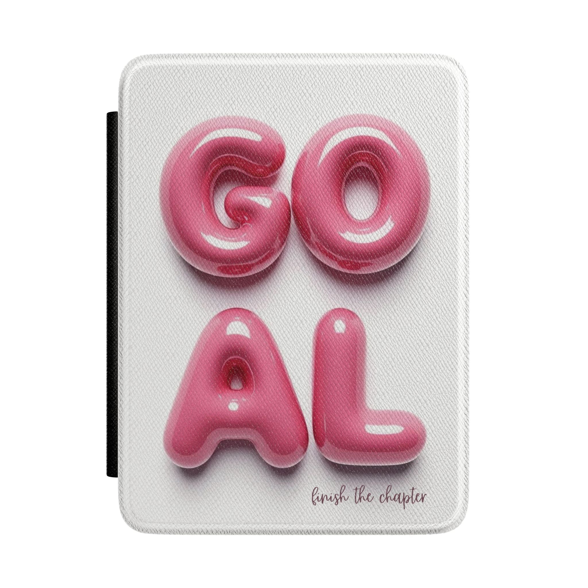Kindle Case - "Goal" Pink Balloon Text Cover (Finish the Chapter)